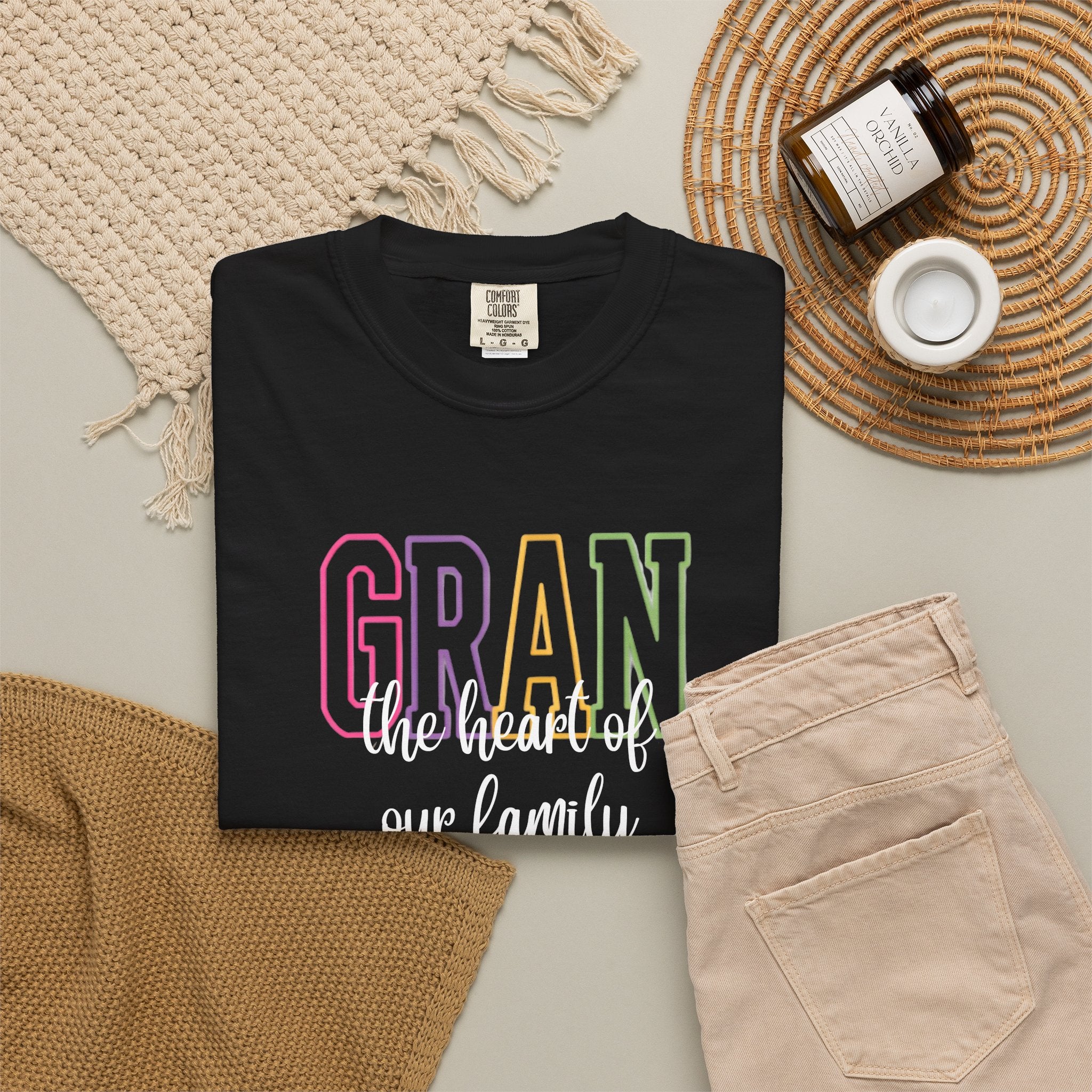 Gran The Heart of Our Family T-Shirt — Grandma Gift, Mother's Day, Family Life Tee