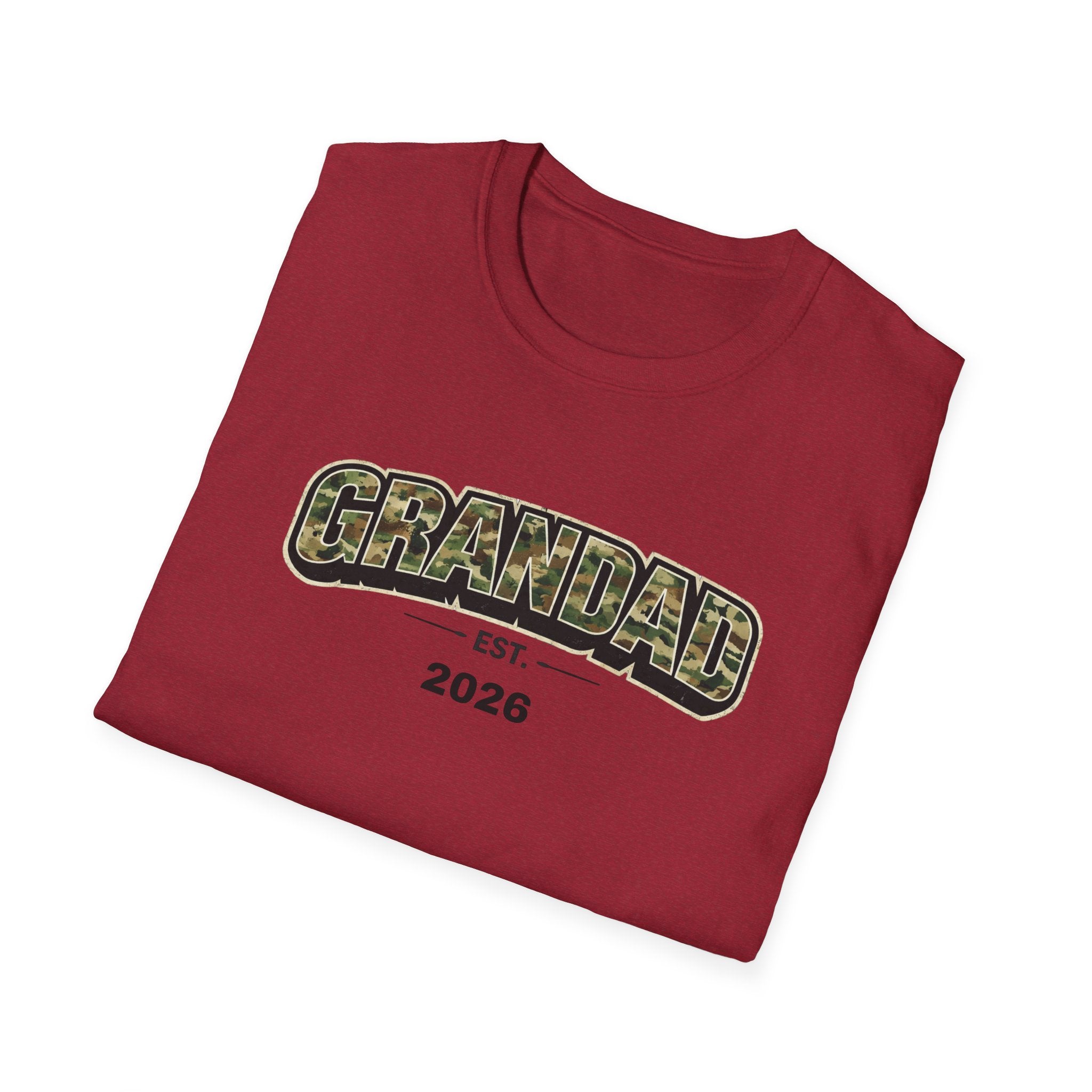 Granddad Est. 2026 T-Shirt — Camo Lettering Fathers Day Gift
