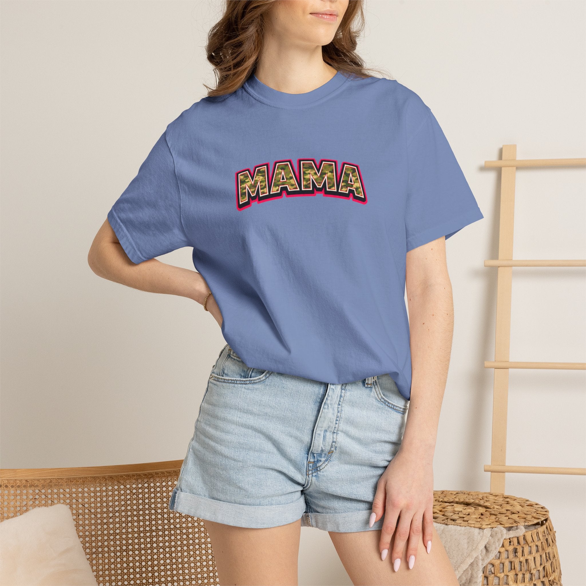 Mama Camo Retro T-Shirt — Vintage Lettering Mother's Day Tee