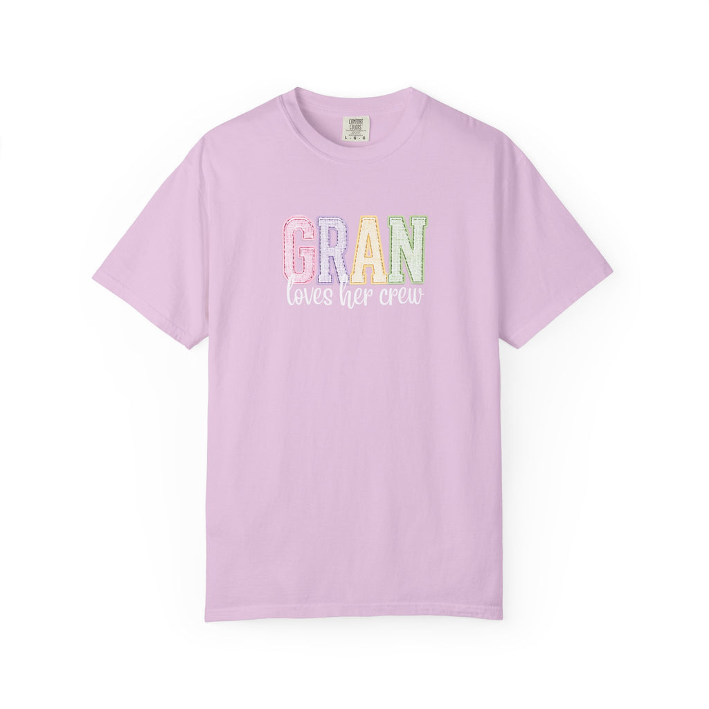 Gran Loves Her Crew T-Shirt — Pastel Grandma Shirt for Mother's Day & Family Gifts