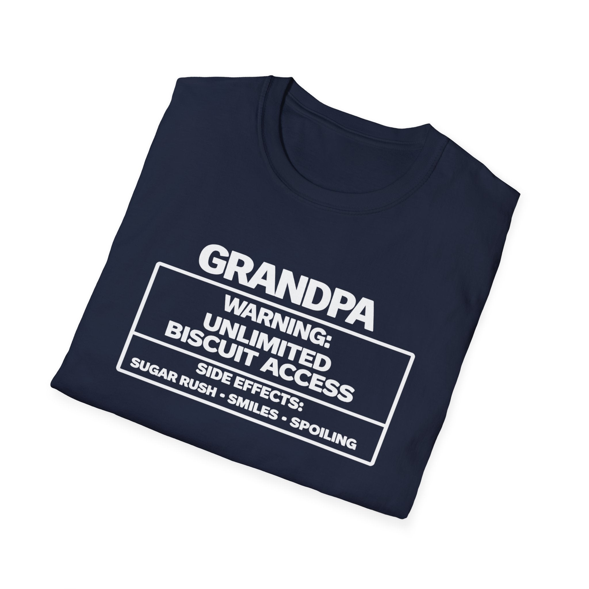 Grandpa Warning T-Shirt — "Unlimited Biscuit Access" Funny Grandpa Tee