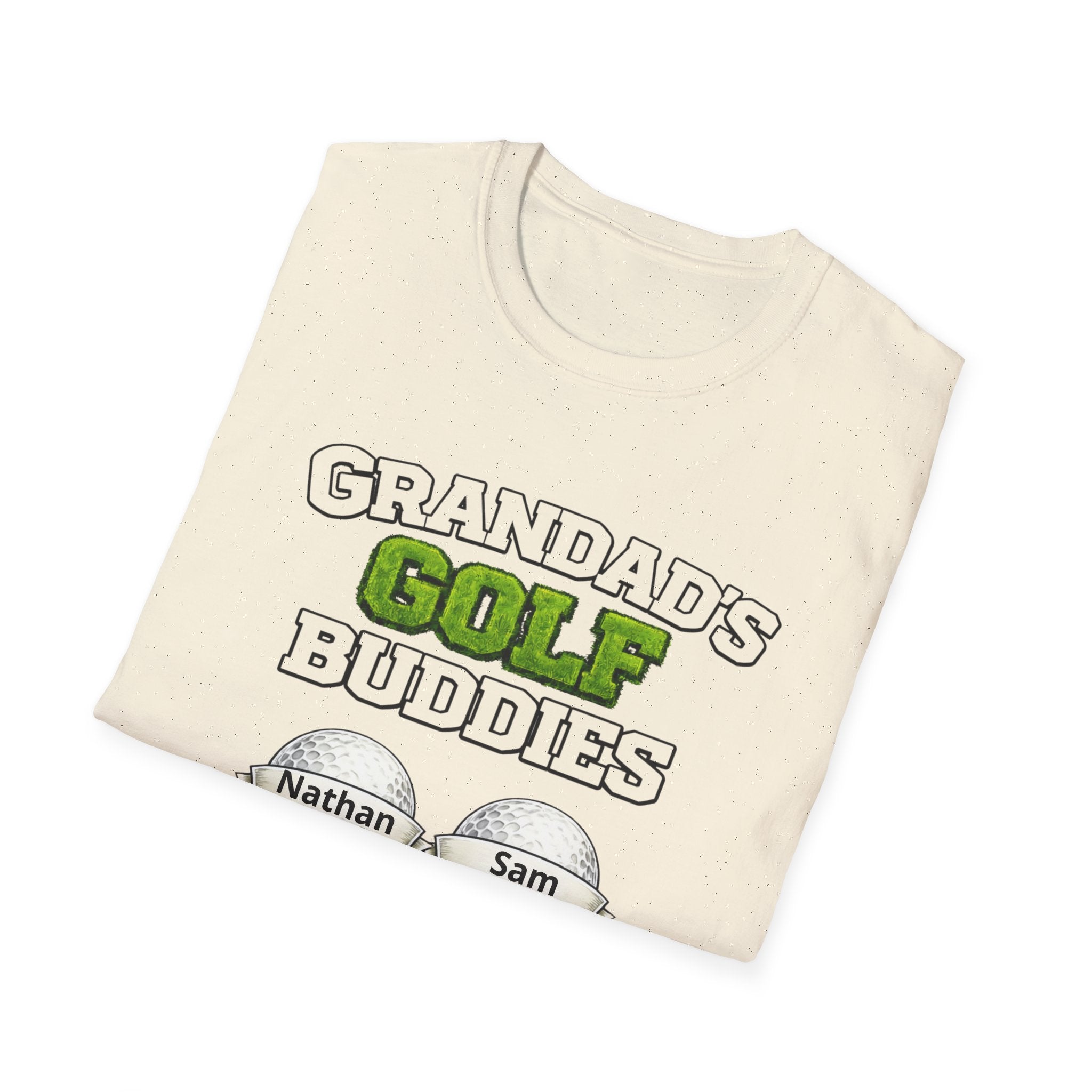 Granddad's Golf Buddies T-Shirt — Personalized Golf Tee with Names