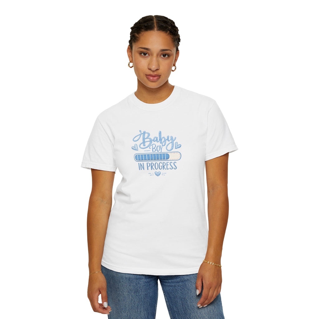 Baby Boy In Progress T-Shirt — Pregnancy Announcement Tee