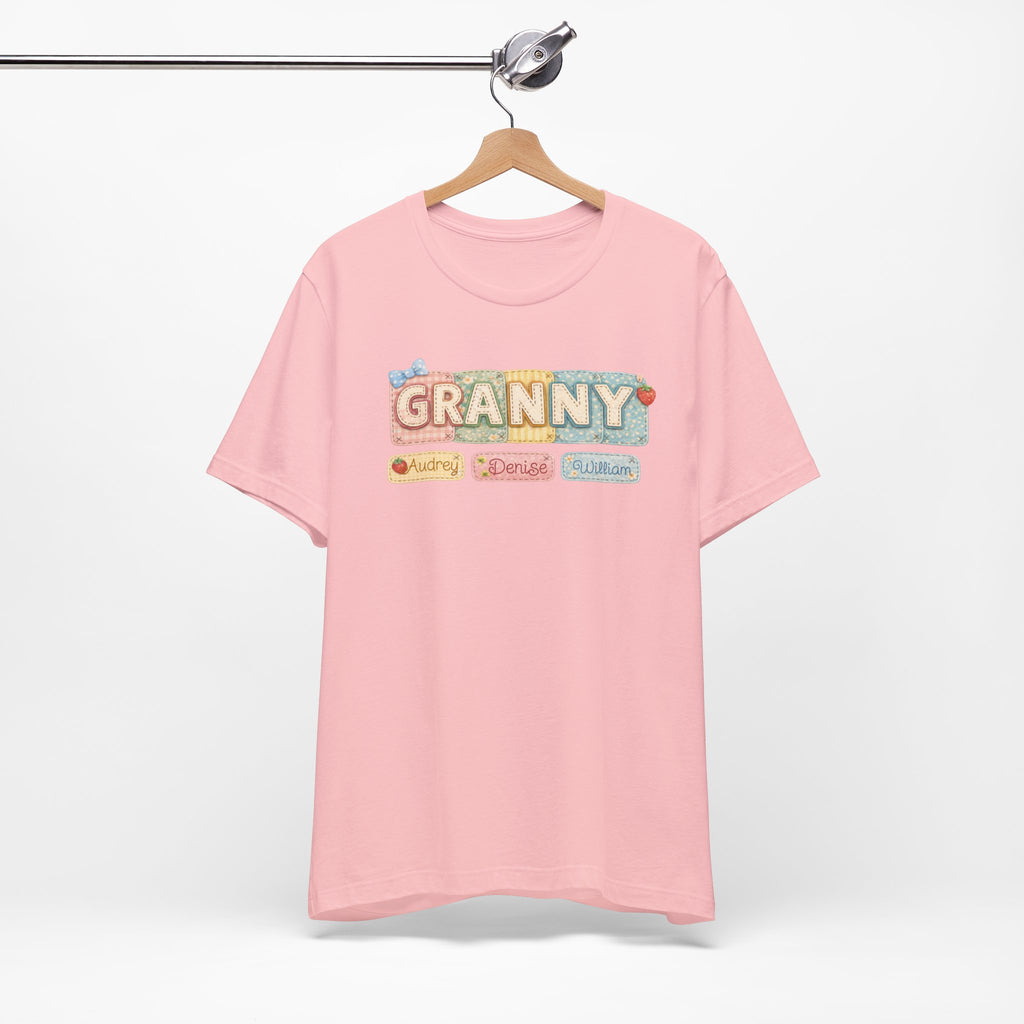 Granny Retro Nameplate T‑Shirt — Personalized Grandma Tee