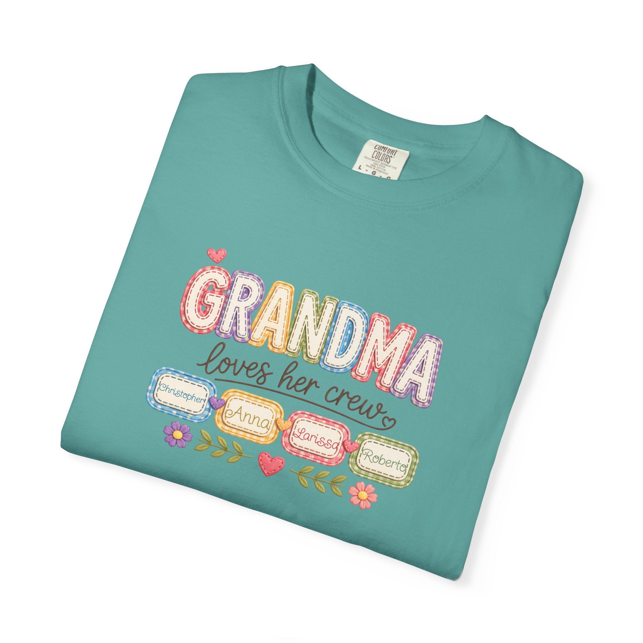 Grandma Loves Her Crew T-Shirt – Cute Pastel Grandma Family Tee