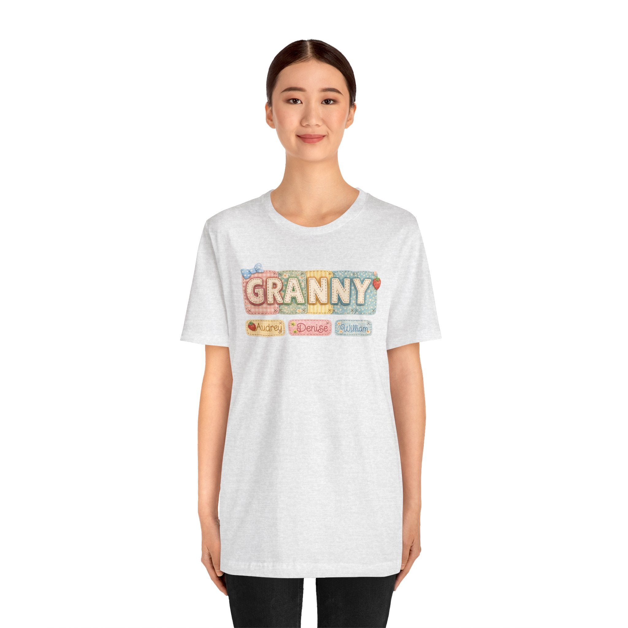Granny Retro Nameplate T‑Shirt — Personalized Grandma Tee
