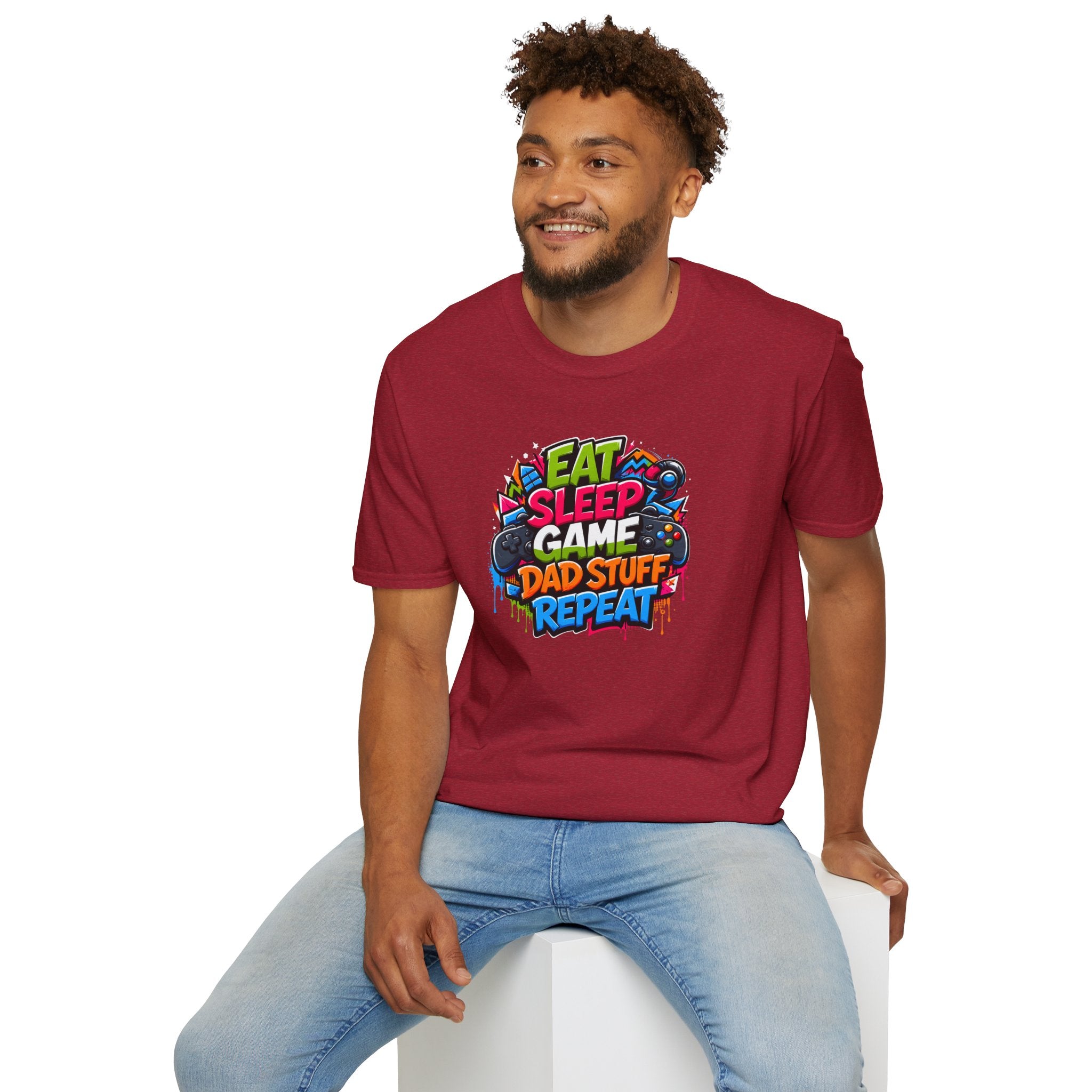 Eat Sleep Game Dad Stuff Repeat T-Shirt