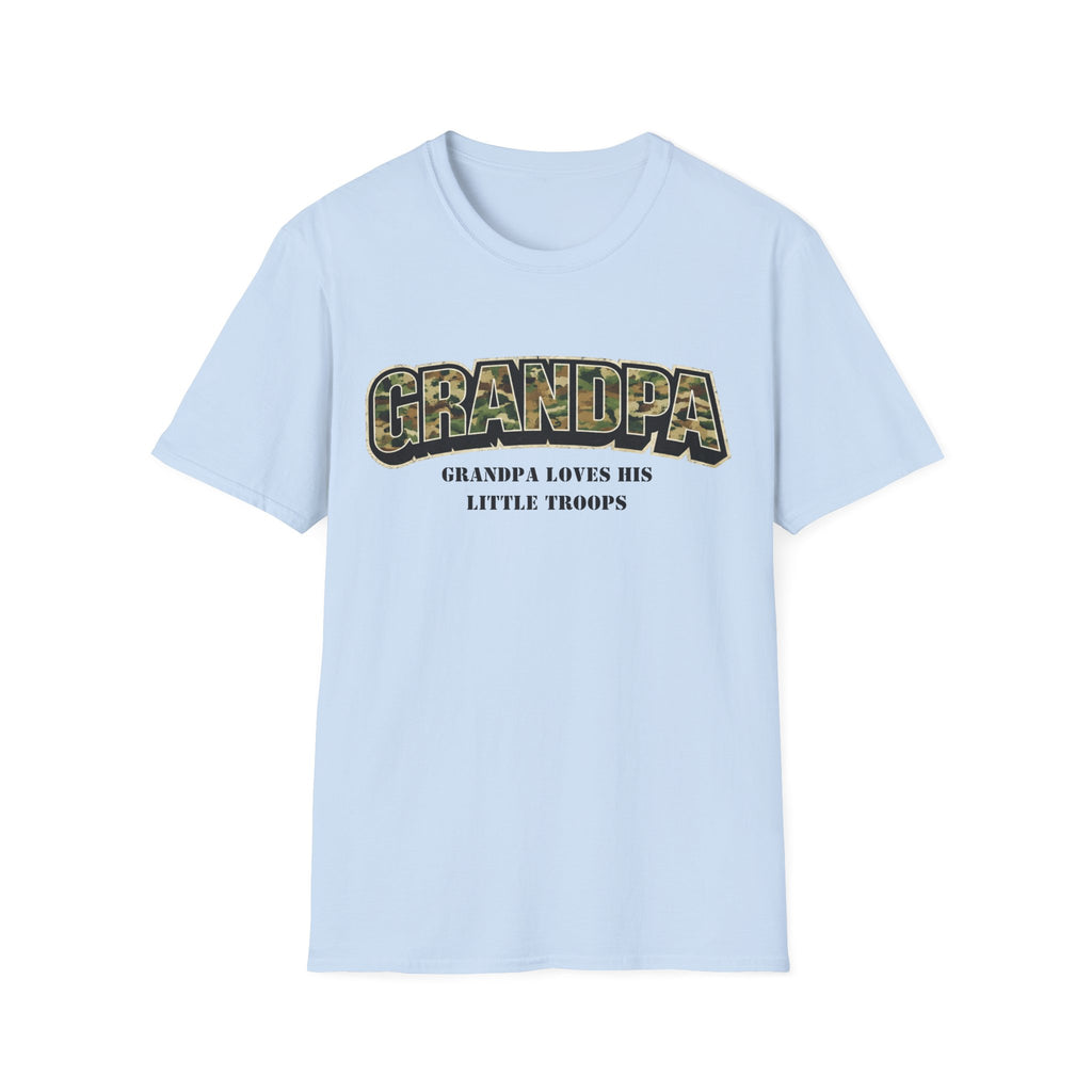 Grandpa Camo T-Shirt — "Grandpa Loves His Little Troops" Military Dad Gift