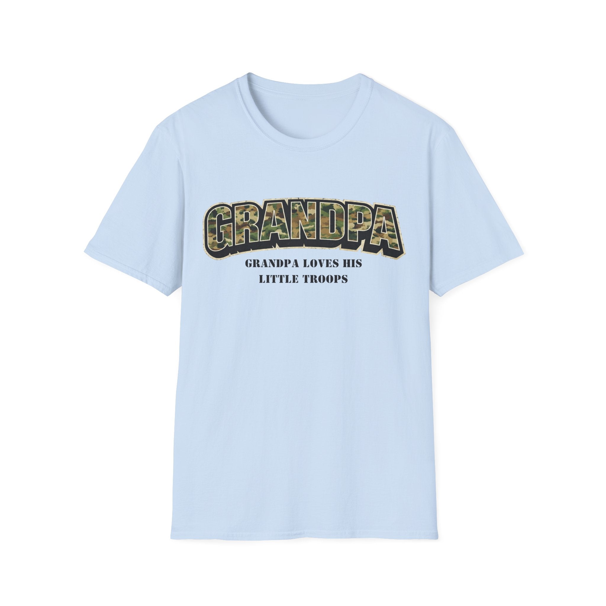 Grandpa Camo T-Shirt — "Grandpa Loves His Little Troops" Military Dad Gift