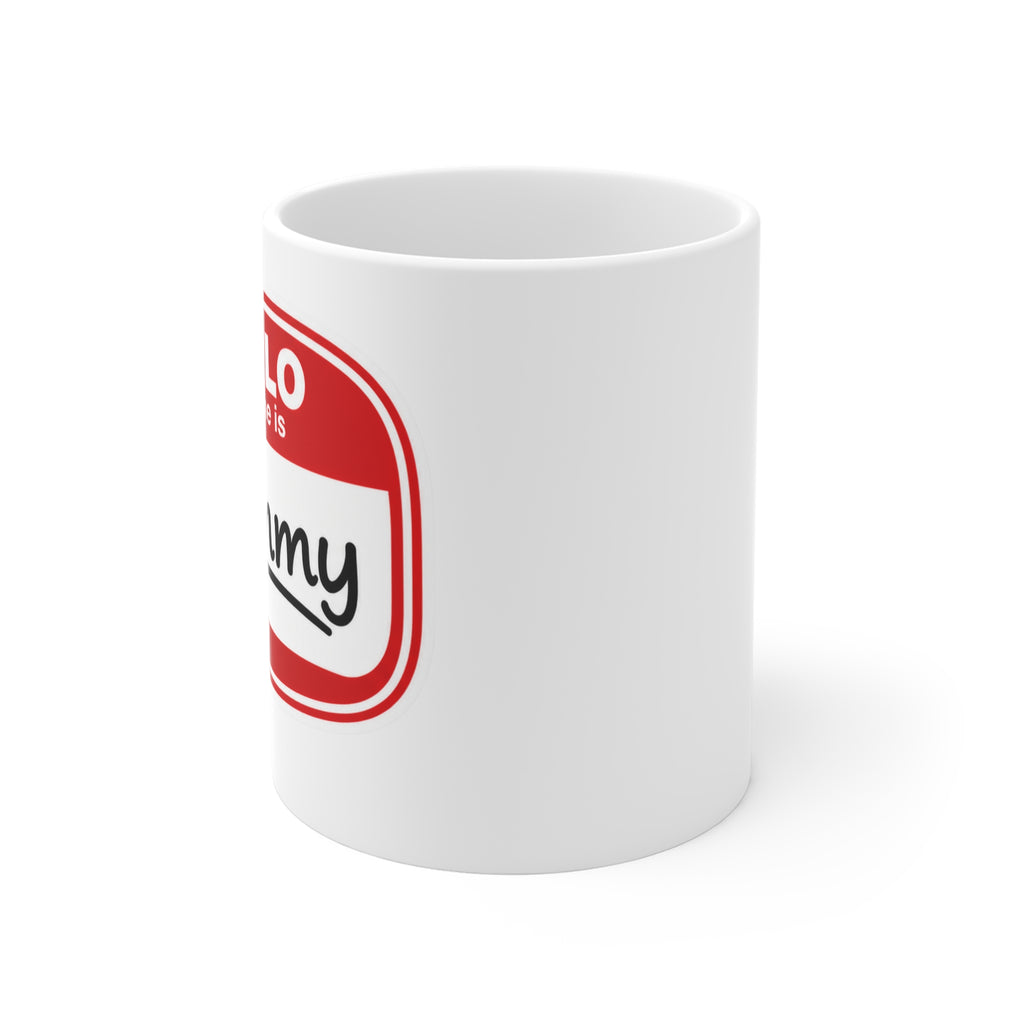 Mommy Coffee Mug - "Hello My Name Is Mommy" 11oz Ceramic Gift for New Moms & Mother's Day