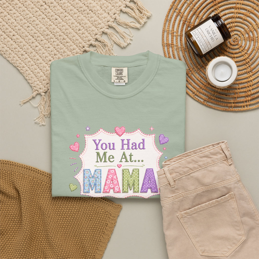 You Had Me At Mama T-Shirt — Cute Pastel Mom Graphic Tee for Mother's Day