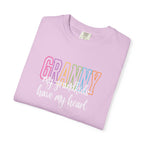 Grandma T-Shirt - "Grandma my grandkids have my heart" Soft Pastel Gift for Mothers & Grandparents