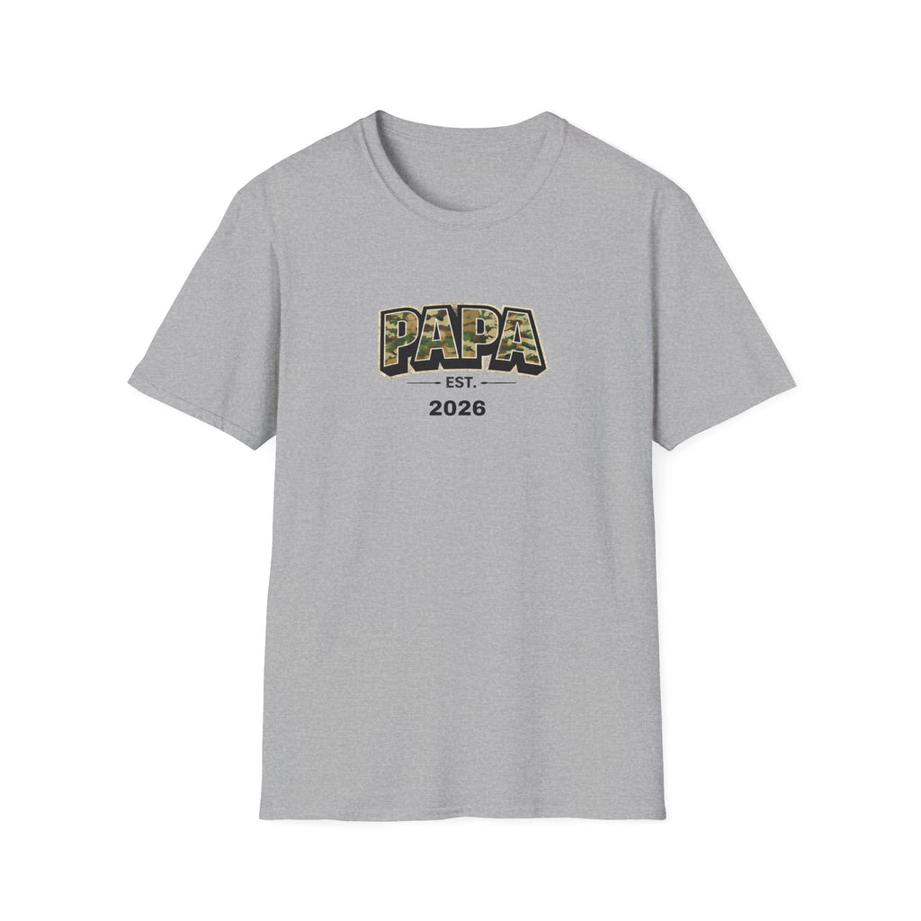 Papa Est. 2026 T-Shirt – Camo Fathers Day New Dad Gift