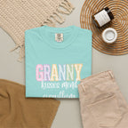 Granny Pastel Patchwork T-Shirt — Retro Rainbow 'GRANNY' Graphic Tee