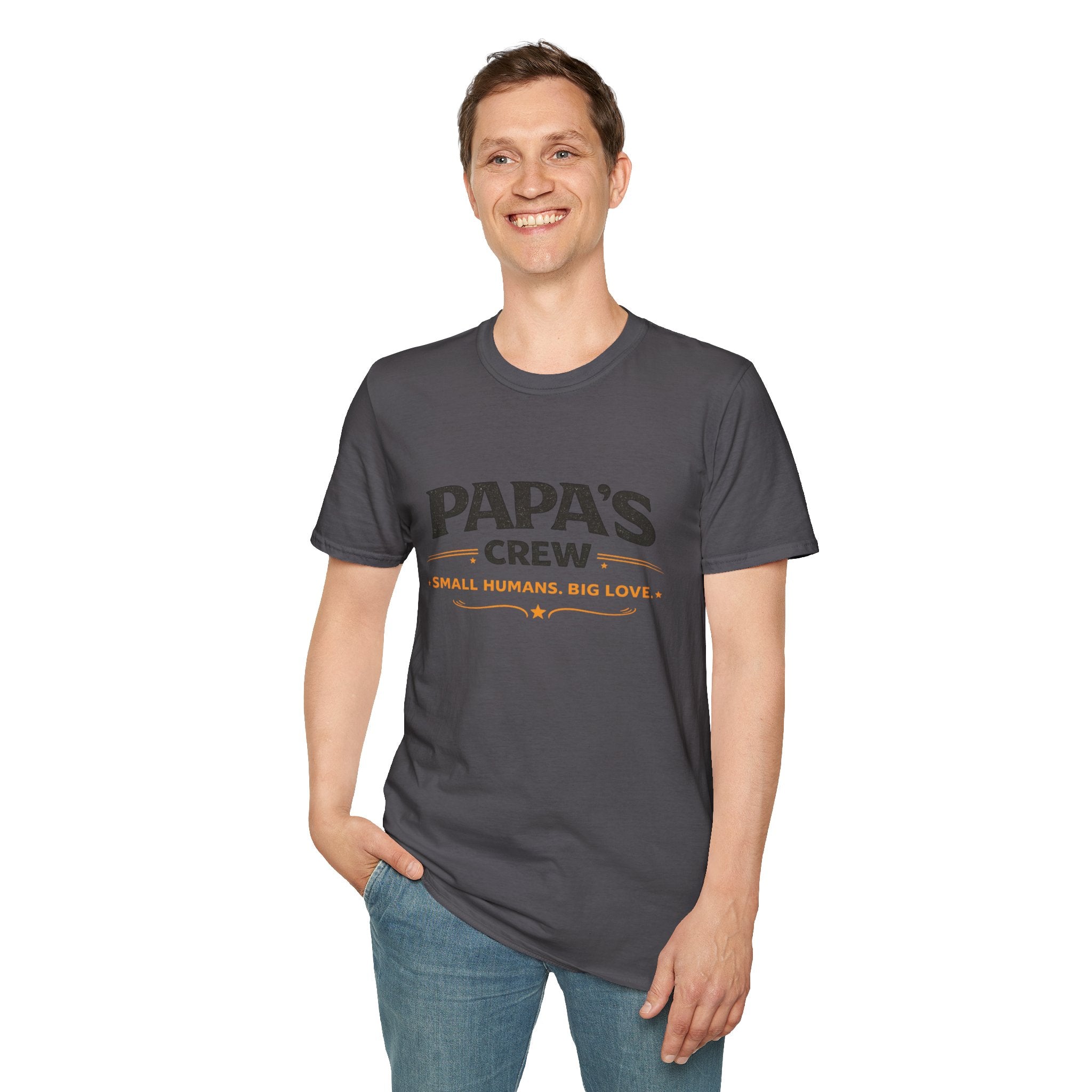 Papa's Crew T-Shirt — "Small Humans, Big Love" Grandpa Gift
