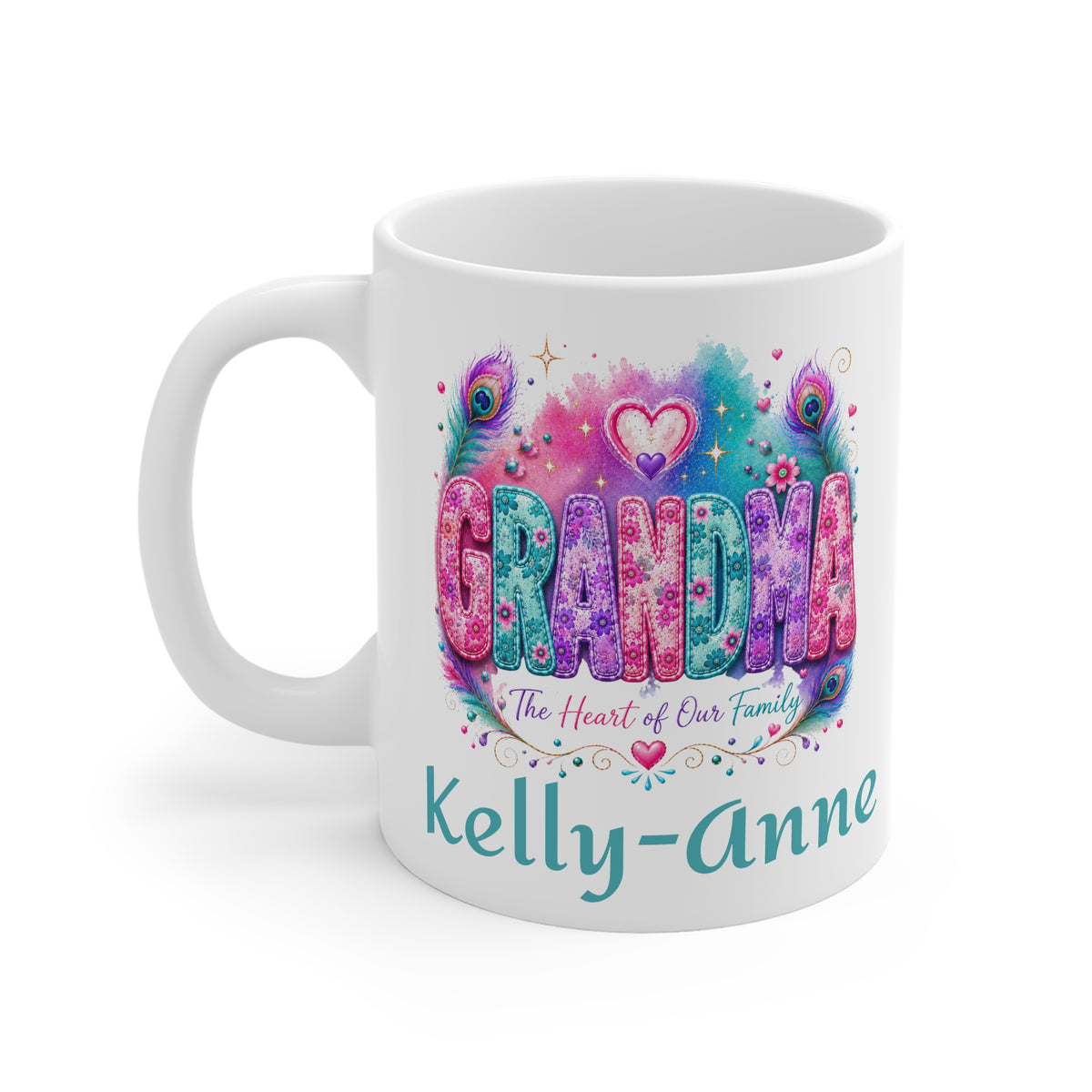 GRANDMA: "The Heart of Our Family" Mug — Personalised