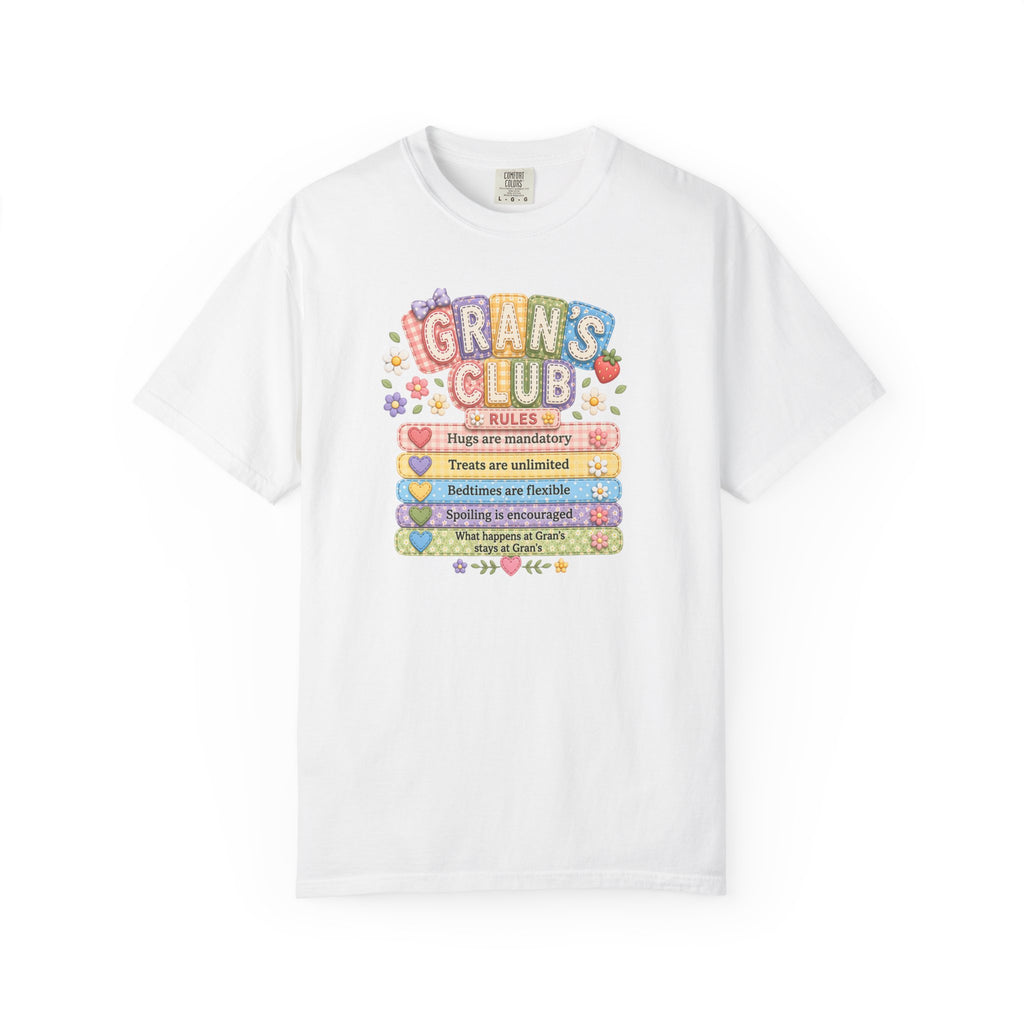 Grans Club Rules T-Shirt — Cute Floral Grandma Shirt, Funny Grandmother Gift for Mother's Day