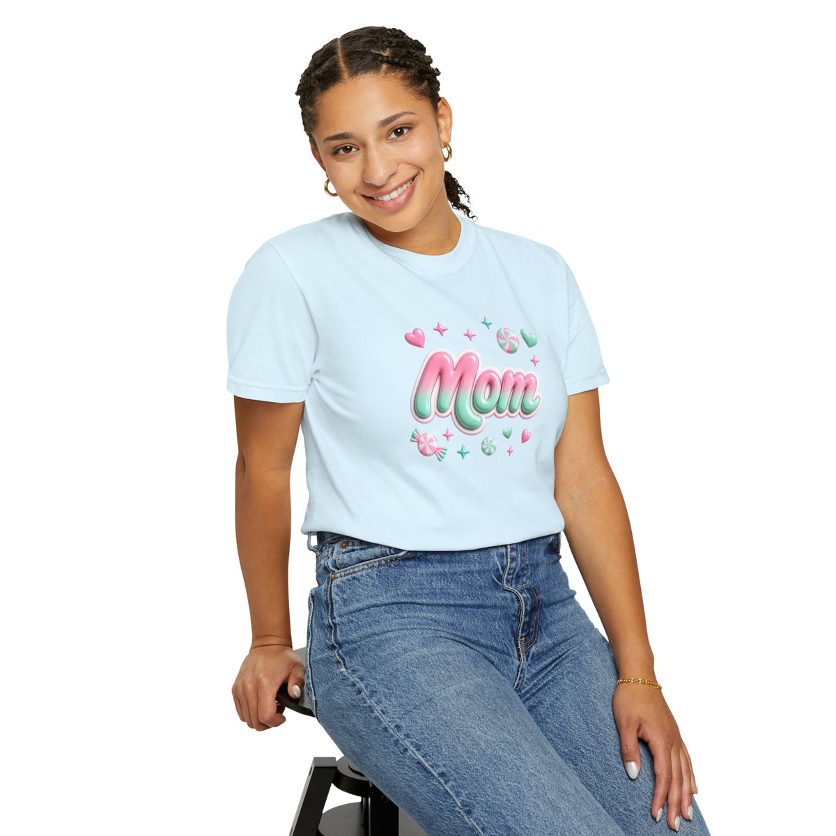 Mom Pastel Candy Script T-Shirt
