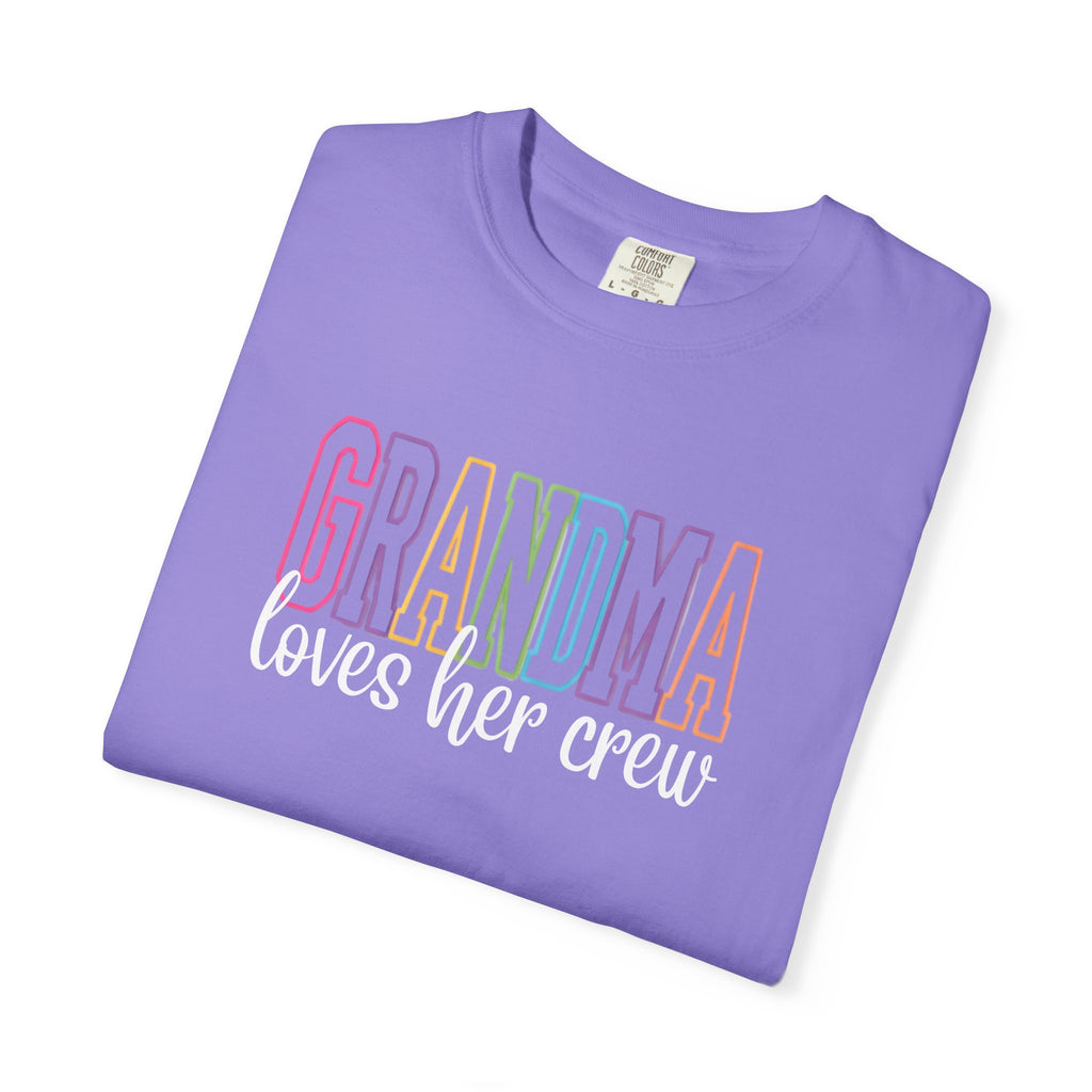 Grandma Loves Her Crew T-Shirt — Pastel Rainbow Grandma Gift