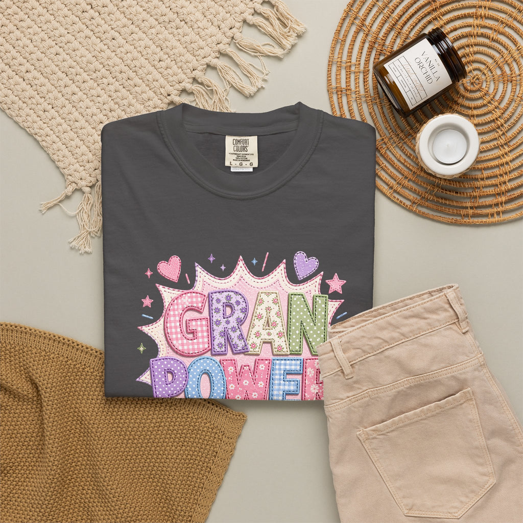 Gran Power T-Shirt — Cute Pastel 'Gran Power' Graphic Tee for Grandparents, Mother's Day Gift
