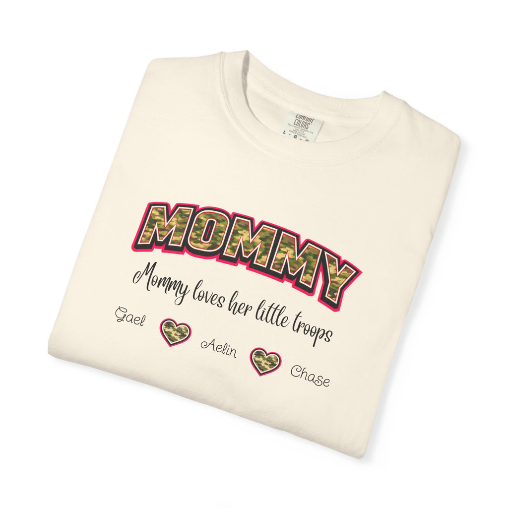 Mommy Camo Heart T-Shirt — "Mommy, I am here for little forever" Mother's Day Tee