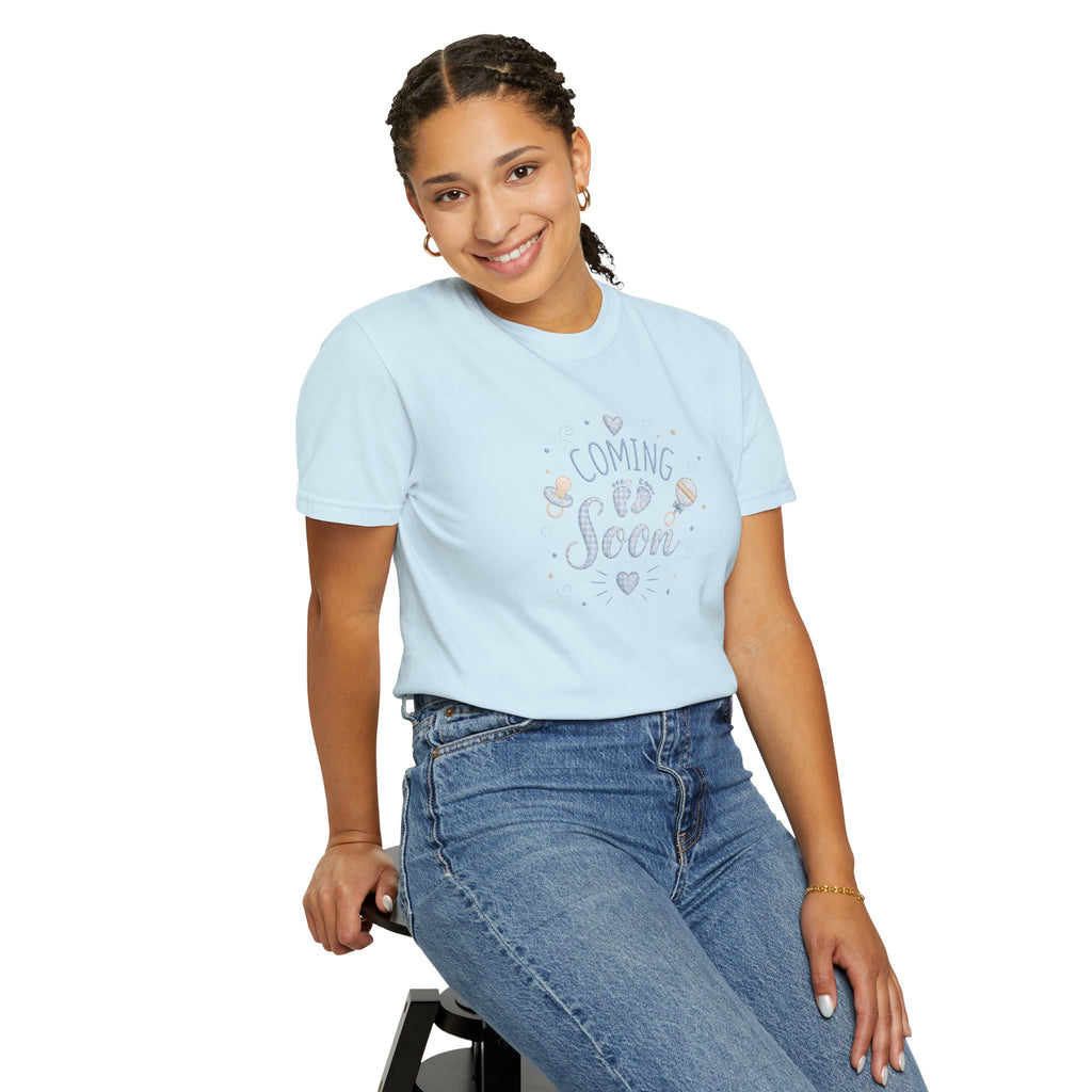 Coming Soon Baby T-Shirt — Gender Reveal Pregnancy Announcement Tee