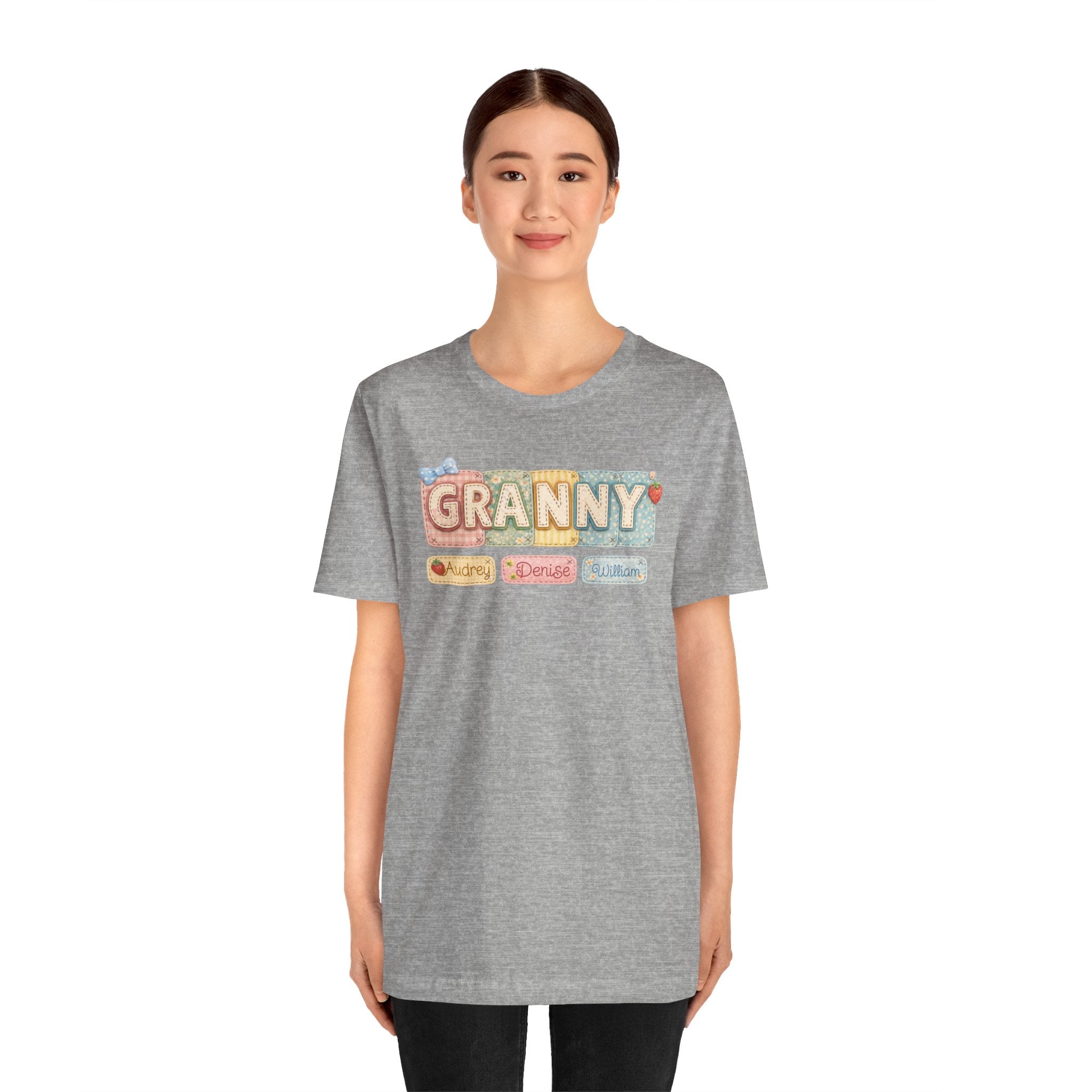 Granny Retro Nameplate T‑Shirt — Personalized Grandma Tee