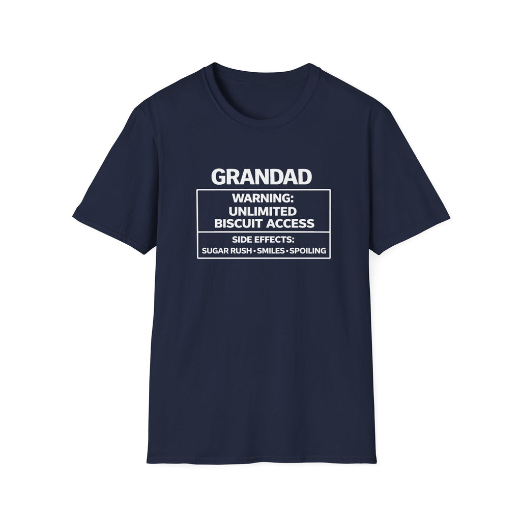 Grandad Warning T-Shirt – "Unlimited Biscuit Access" Funny Grandpa Gift
