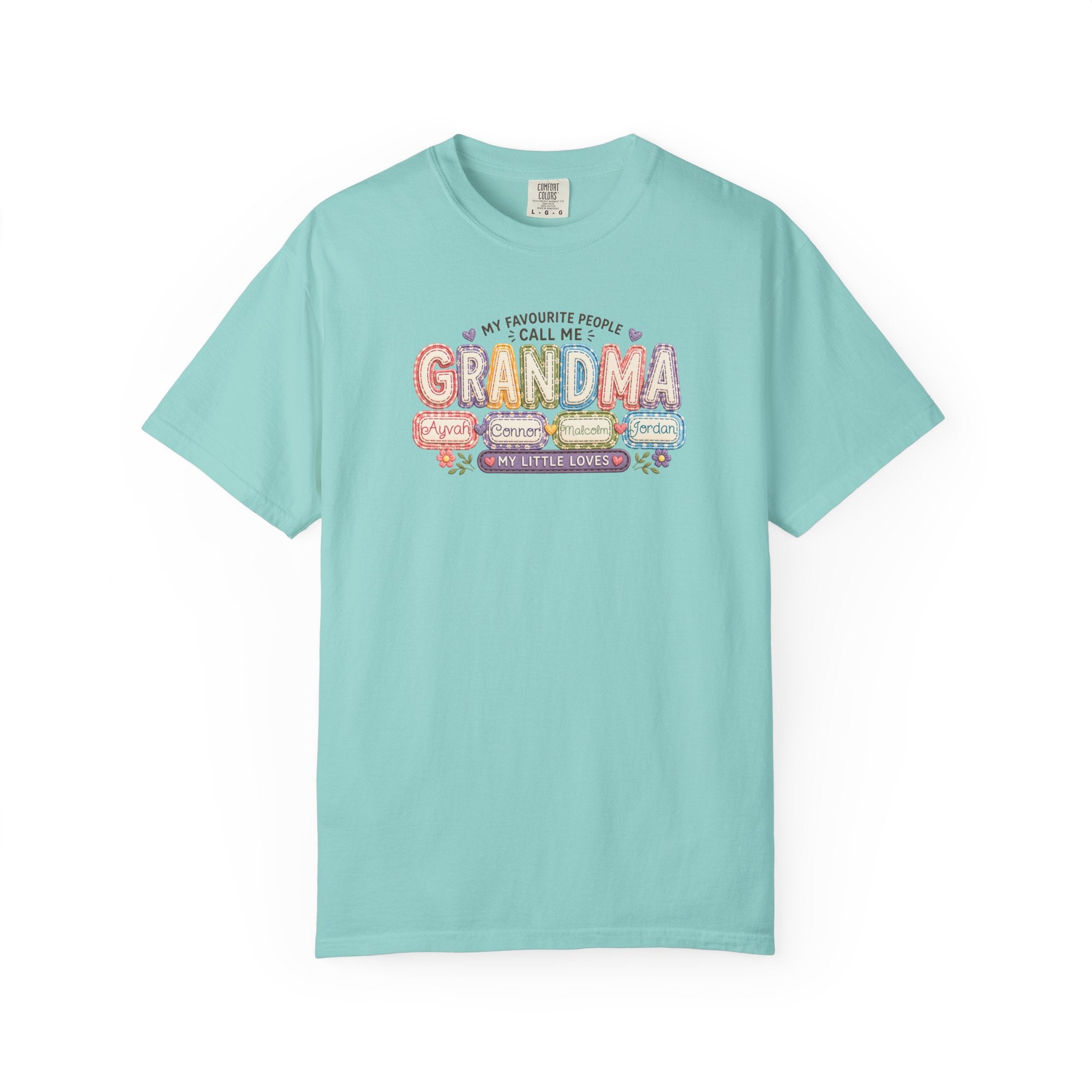 Grandma T-Shirt - My Favorite People Call Me Grandma (Cute Floral Retro Design)