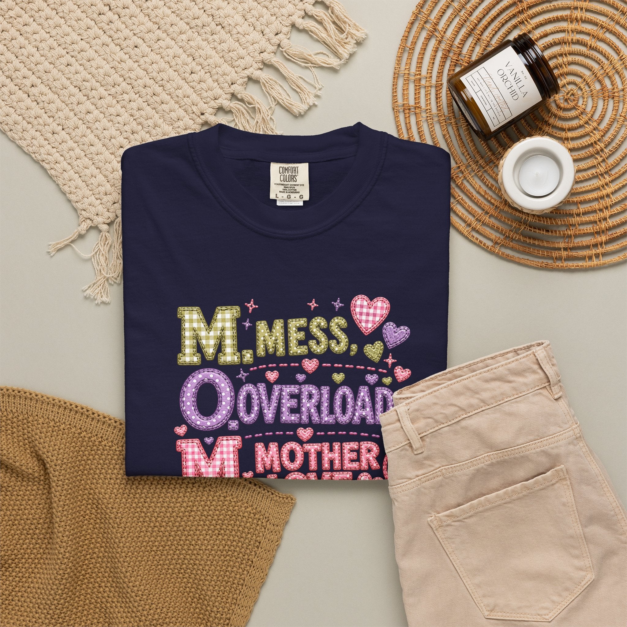 Mom Overload T-Shirt — "Mess, Overload, Mother Love" Cute Mom Graphic Tee