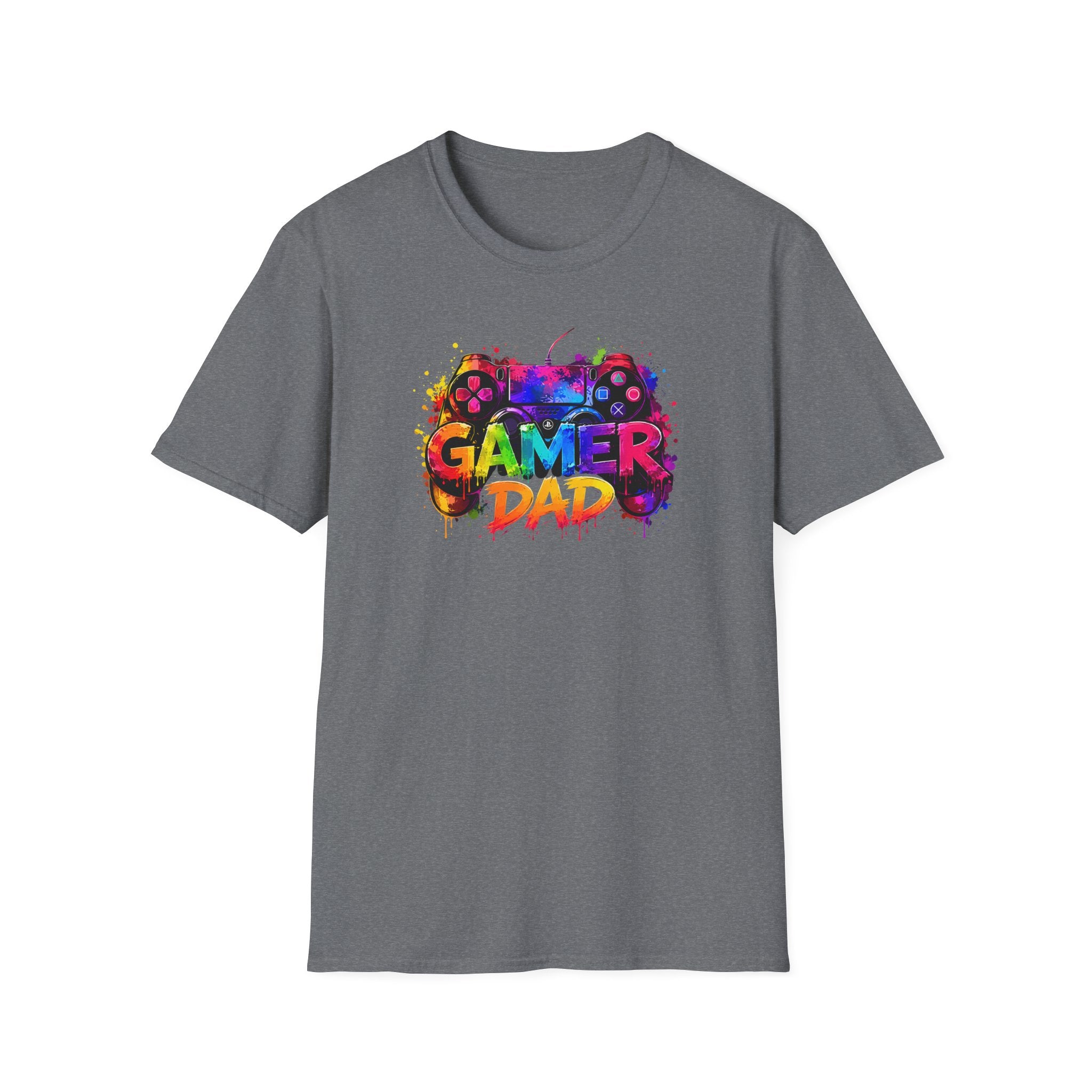 Gamer Dad Colourful Controller Design T-Shirt