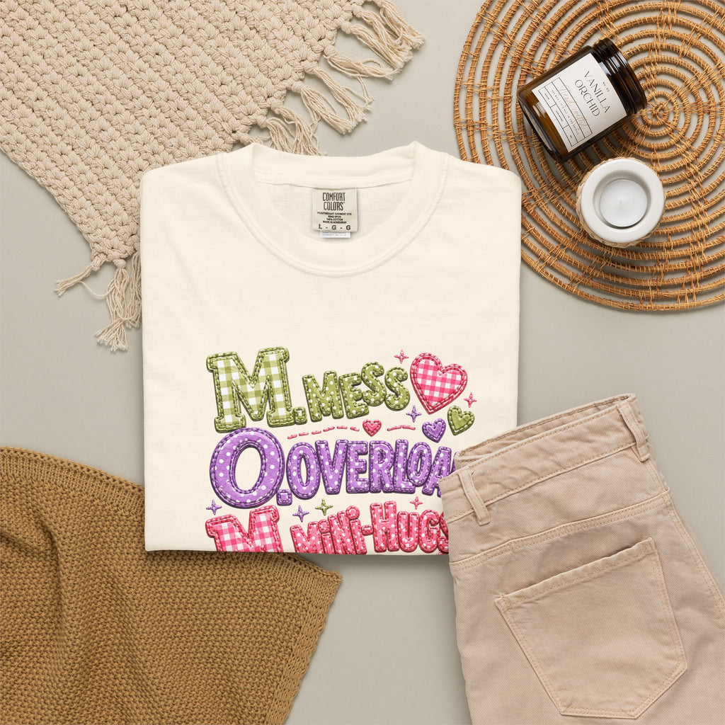 T‑Shirt — "Moms Overload Mini-Hugs" Cute Colorful Graphic Tee