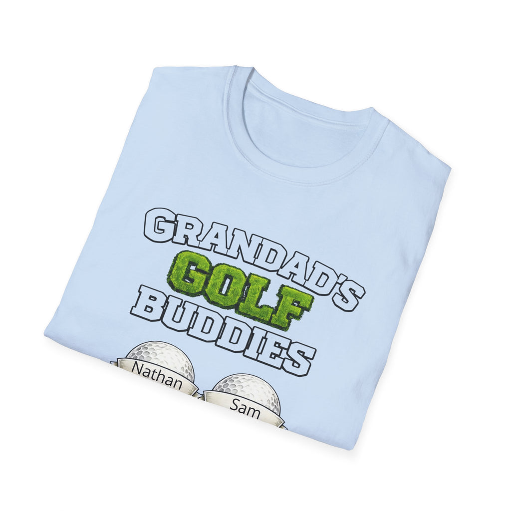 Granddad's Golf Buddies T-Shirt — Personalized Golf Tee with Names