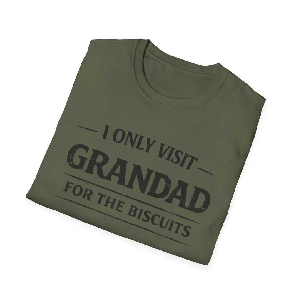 Grandad Biscuits T-Shirt — "I Only Visit Grandad for the Biscuits" Funny Grandpa Tee