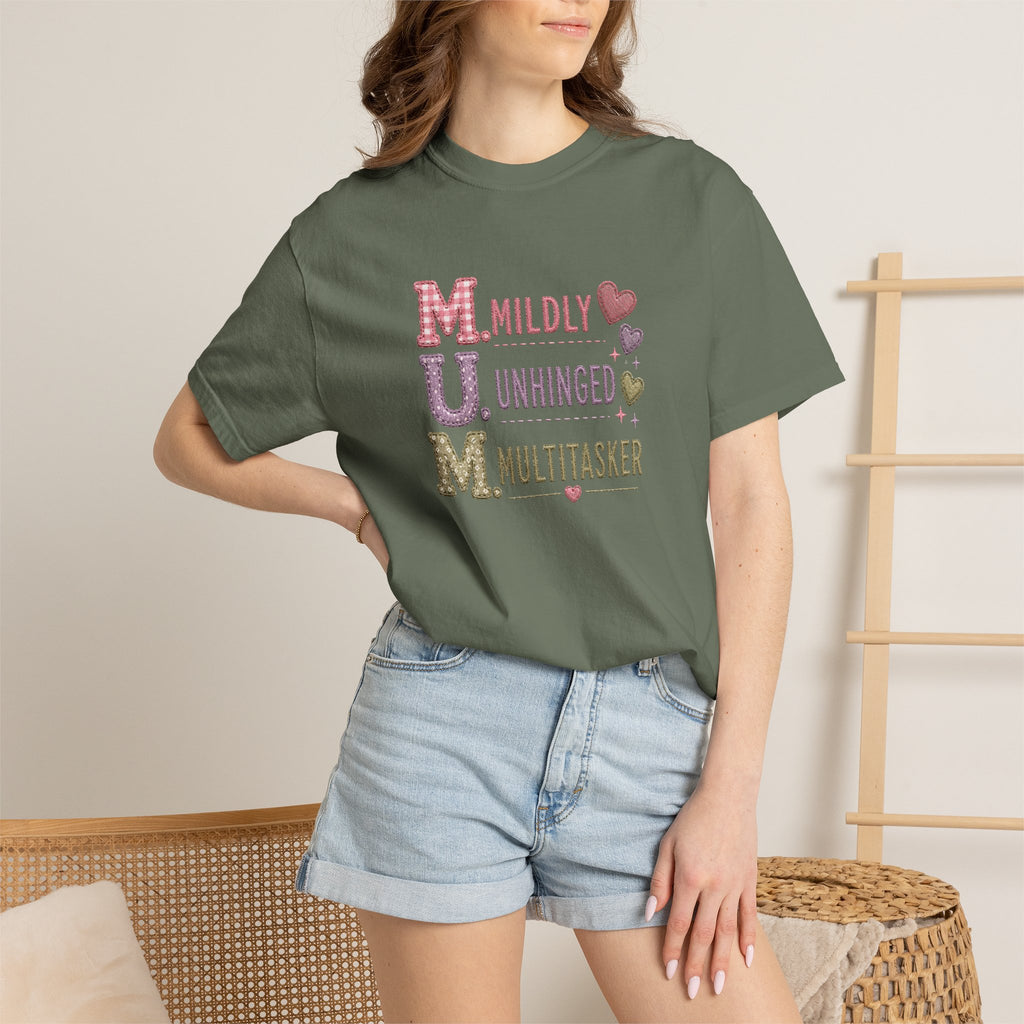 MUM Acronym T-Shirt – "Mildly Unhinged, Multitasker" Funny Mom Shirt