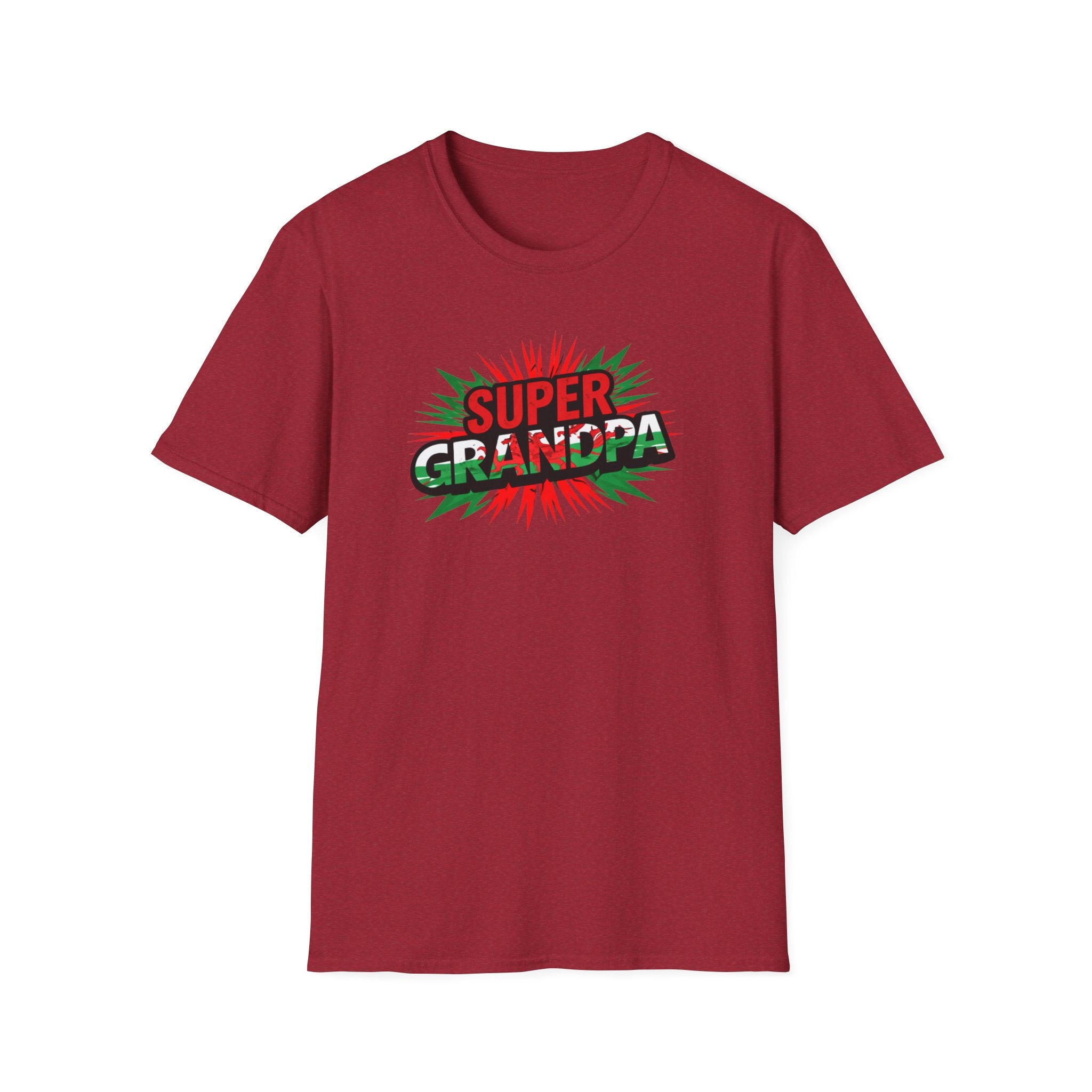 Super Grandpa Welsh Flag/ Wales themed T-Shirt – Retro Comic Gift Tee for Grandfather | Father’s Day & Birthday Present