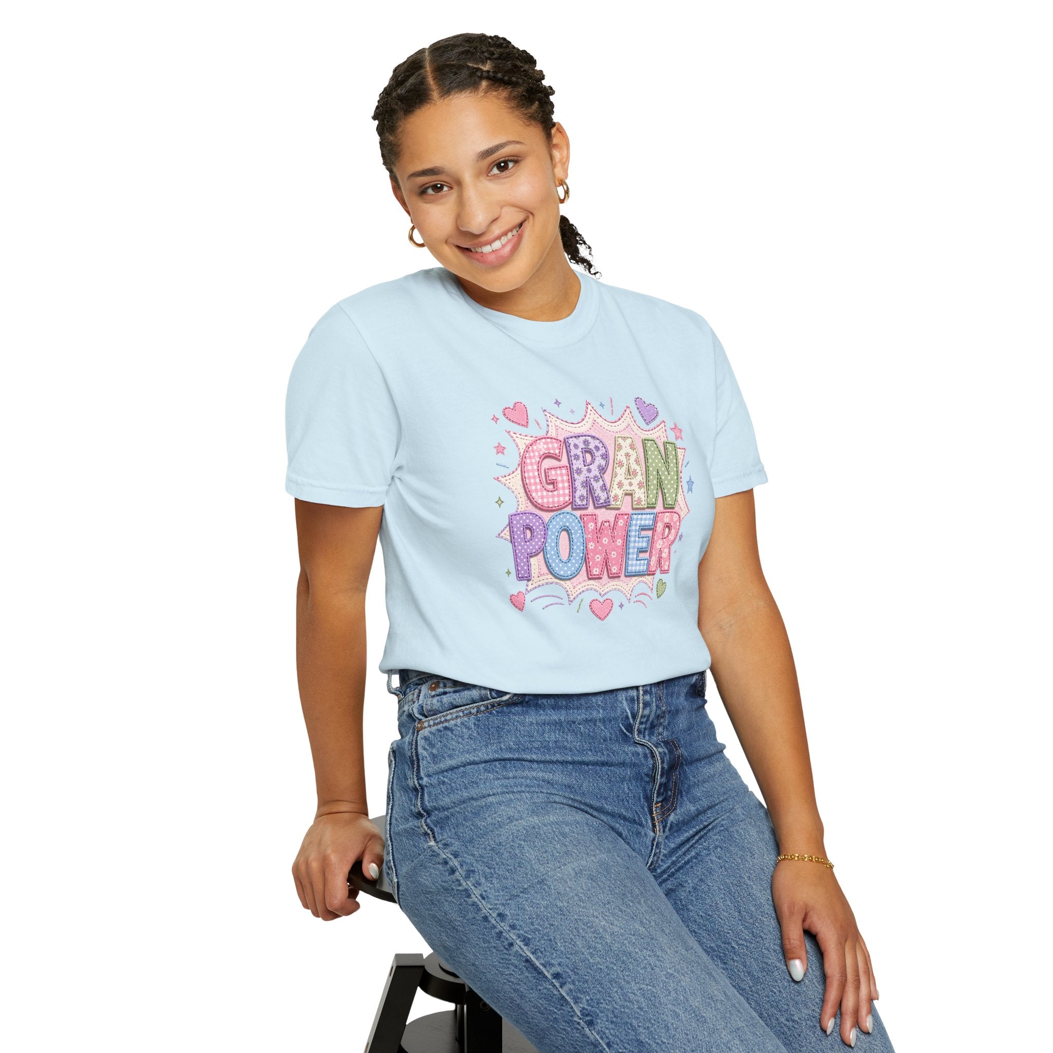 Gran Power T-Shirt — Cute Pastel 'Gran Power' Graphic Tee for Grandparents, Mother's Day Gift