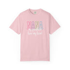 Nana Pastel Rainbow Tee — 'NANA' Floral Outline Grandma T-Shirt