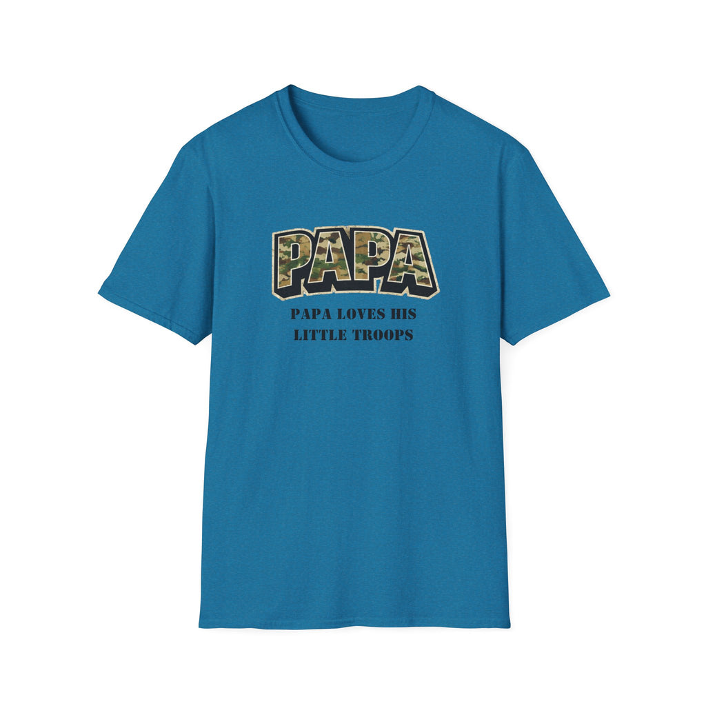 Papa Camo T-Shirt — "Papa Loves His Little Troops" Fathers Day Dad Tee