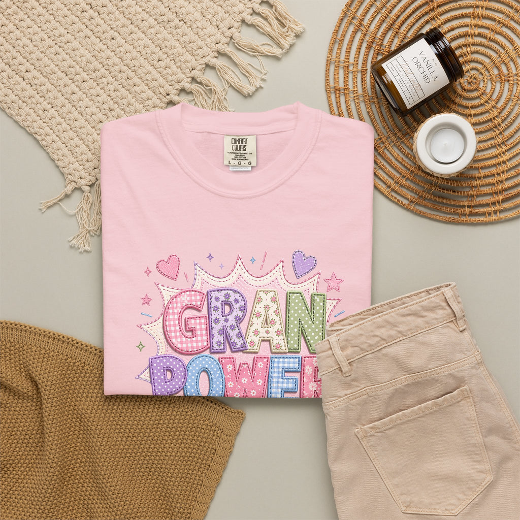 Gran Power T-Shirt — Cute Pastel 'Gran Power' Graphic Tee for Grandparents, Mother's Day Gift