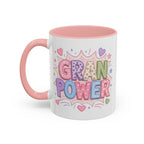 Accent Coffee Mug — Cute Pastel 'Gran Power' Inspirational Mug (11/15oz)