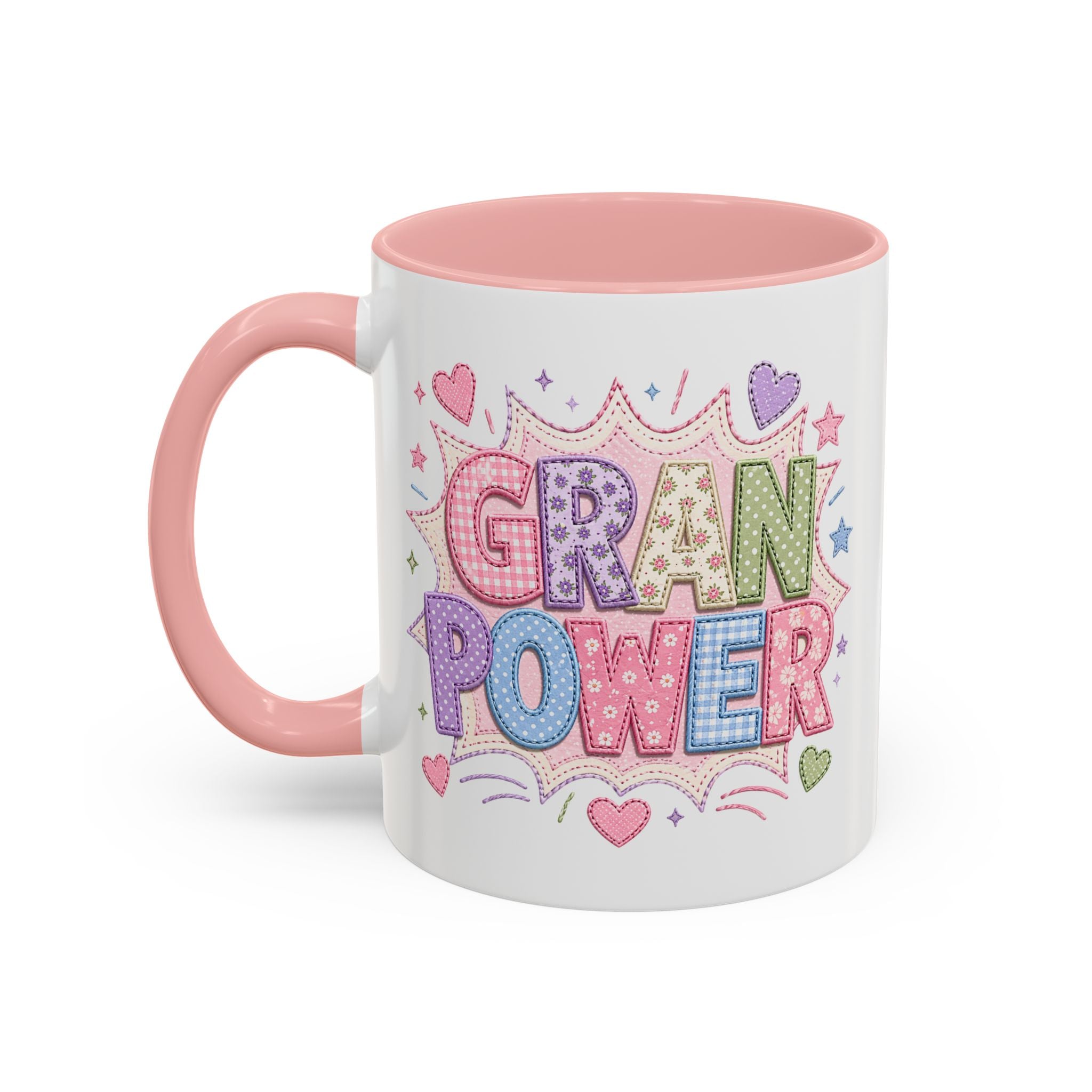 Accent Coffee Mug — Cute Pastel 'Gran Power' Inspirational Mug (11/15oz)