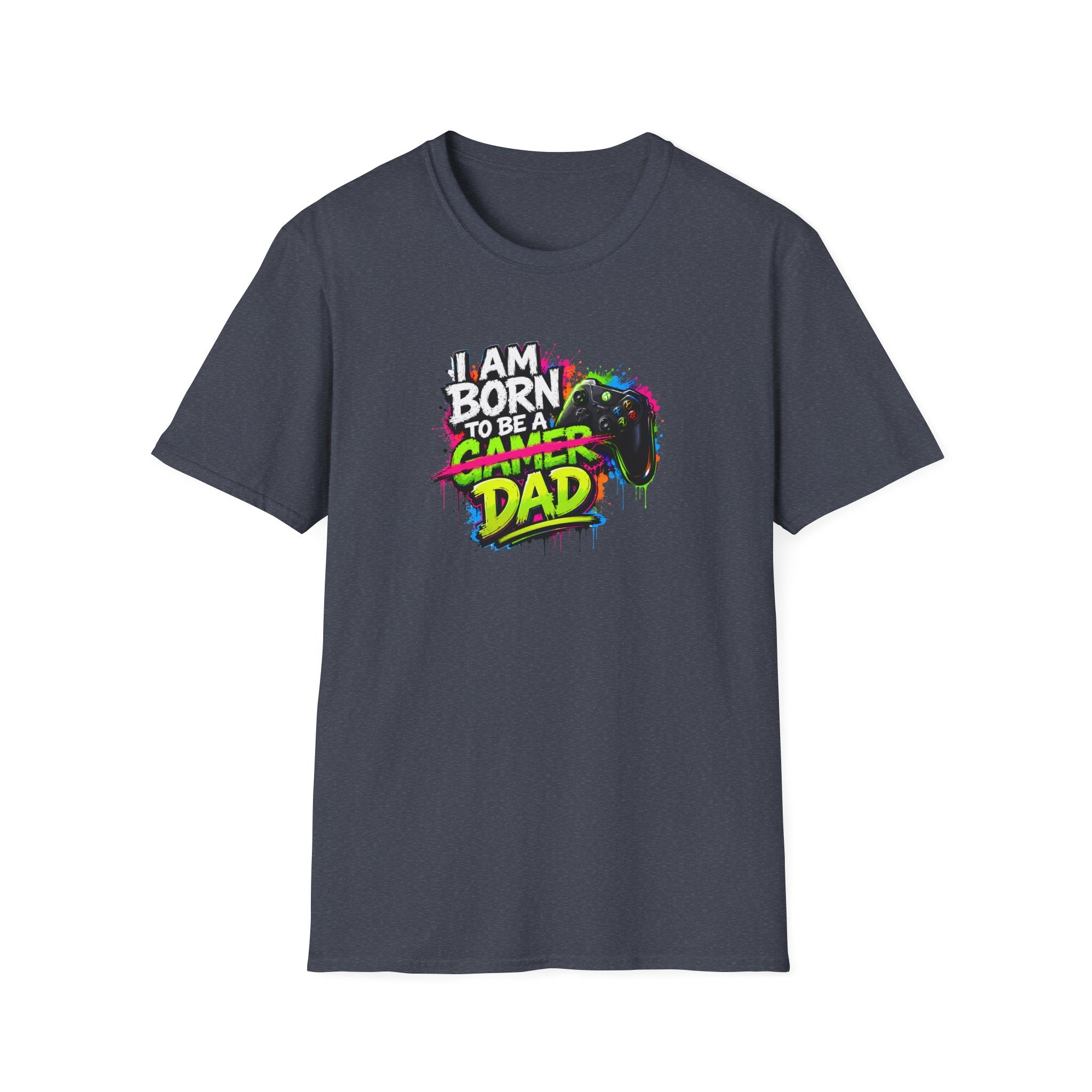 "I Am Born To Be A Gamer Dad" Neon T‑Shirt
