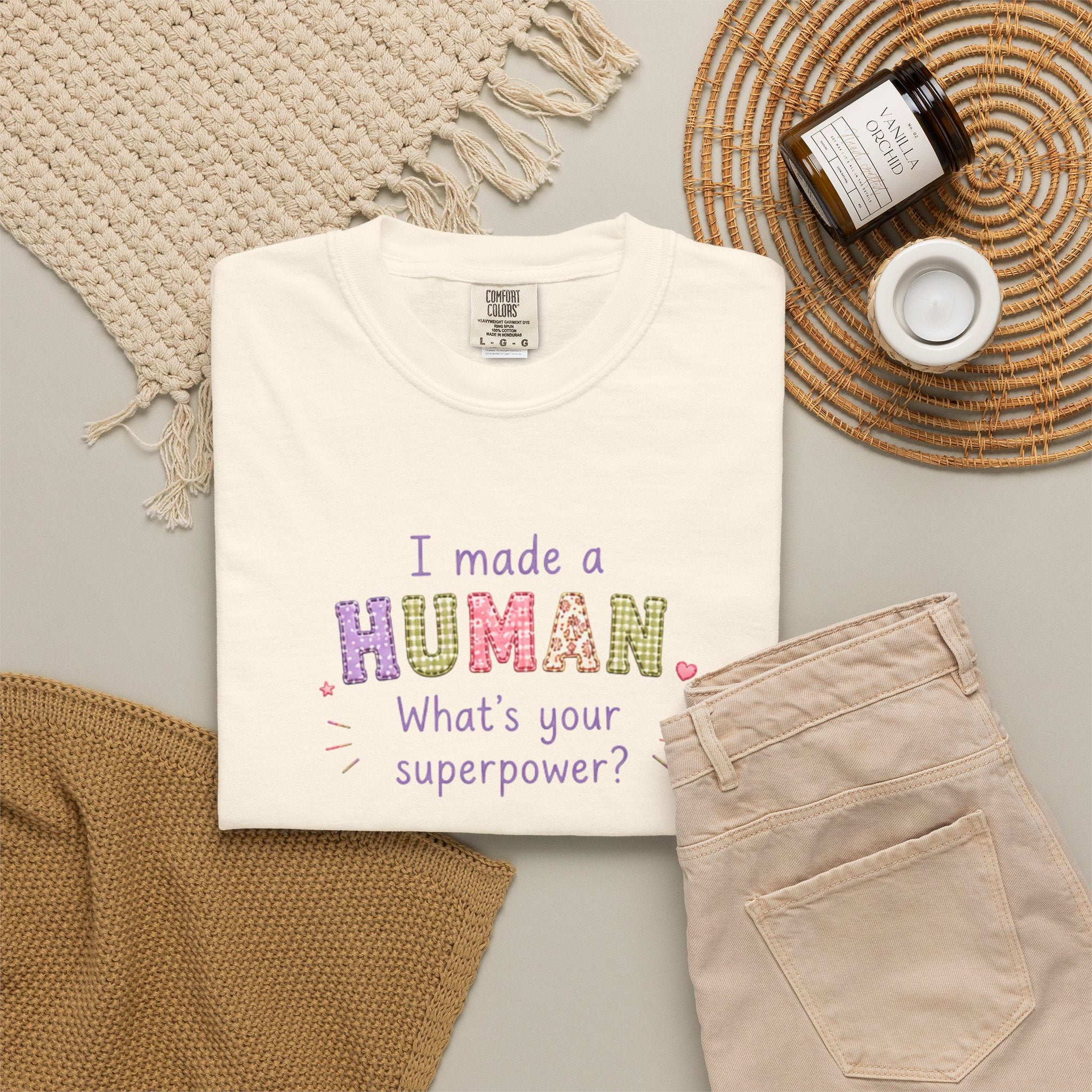I Made a Human T-Shirt – 'I Made a Human, What's Your Superpower?' New Parent Gift Tee