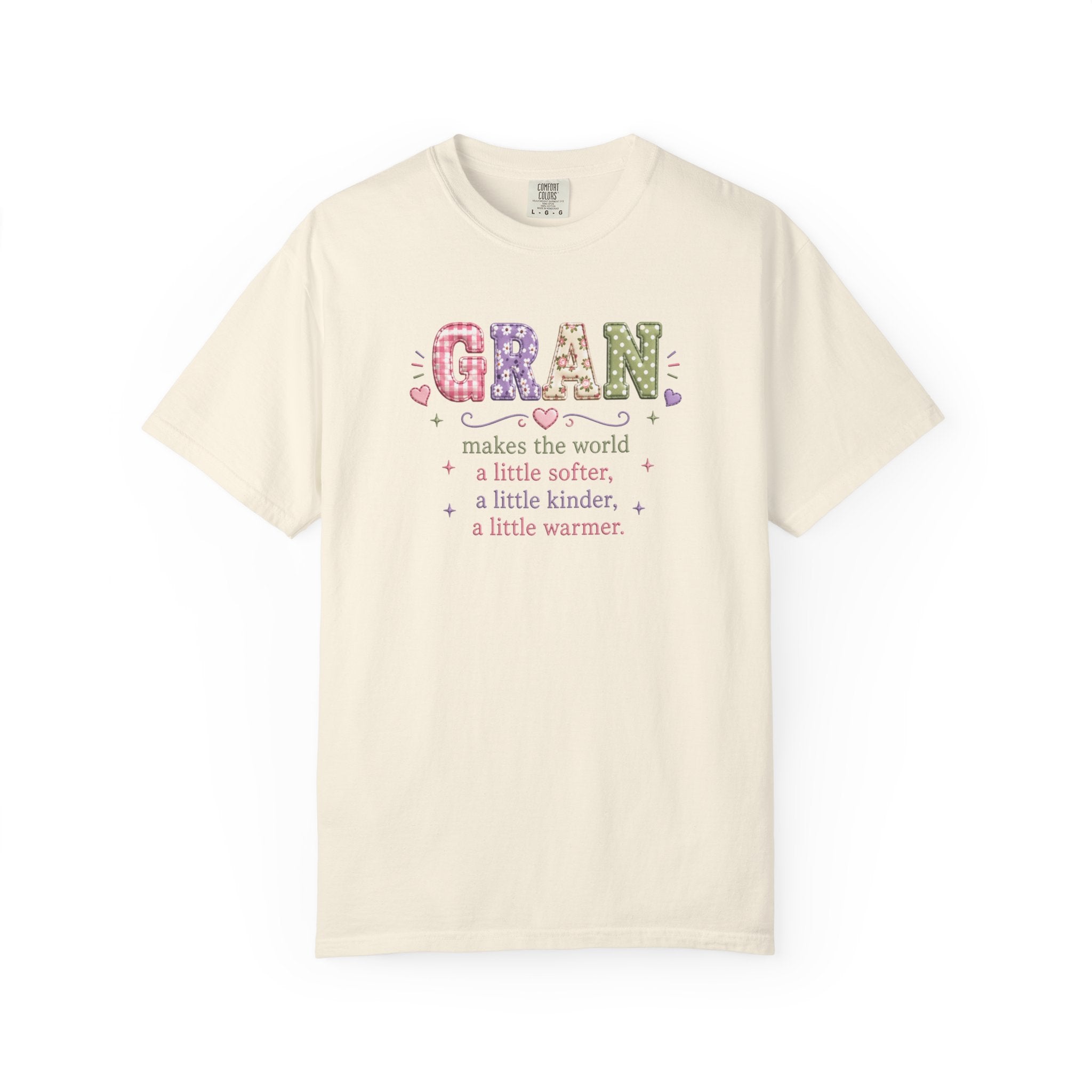 Gran Makes the World Softer T-Shirt – Gift for Grandma, Floral Vintage Lettering