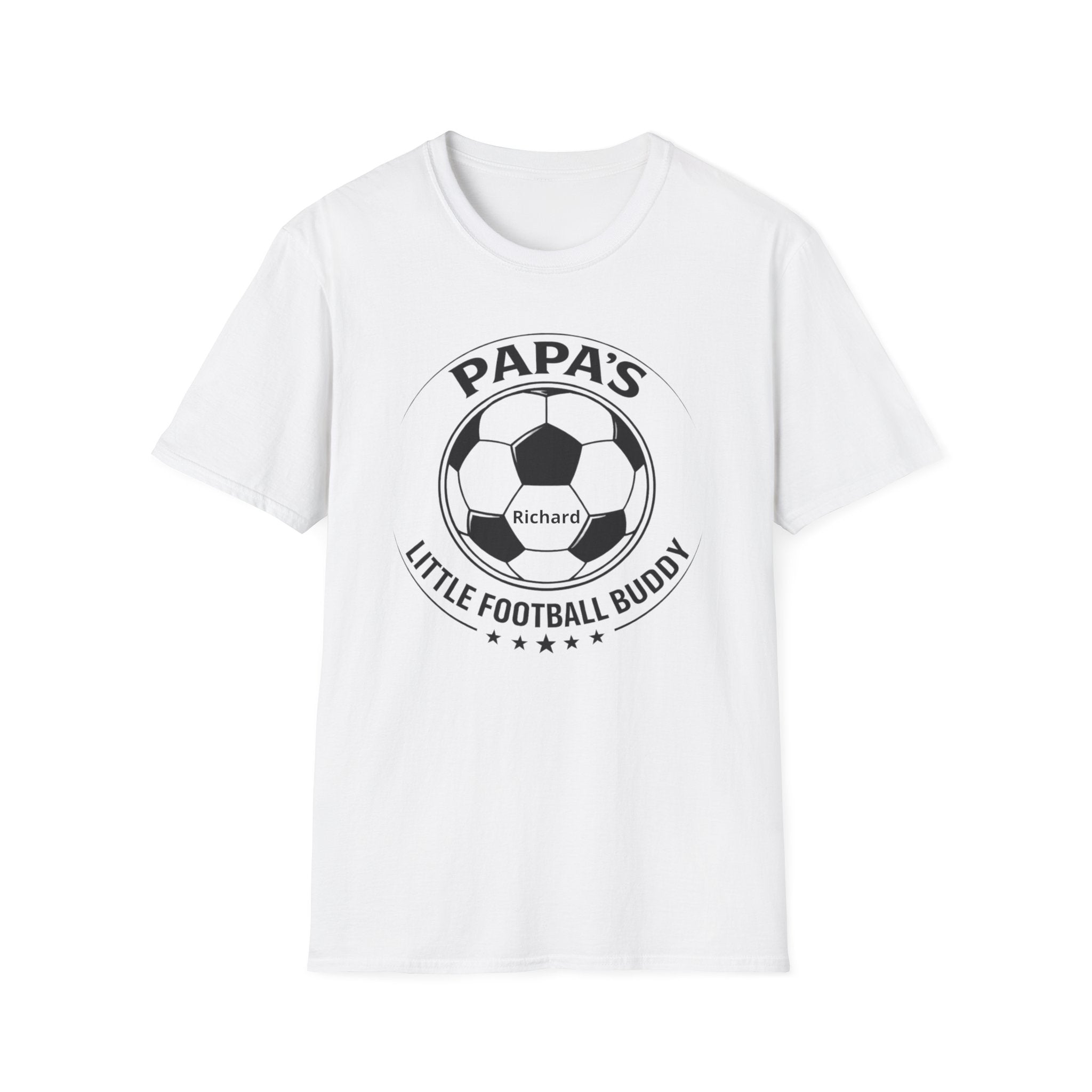 Papa’s Little Football Buddy T-Shirt — Personalized Soccer Dad Tee