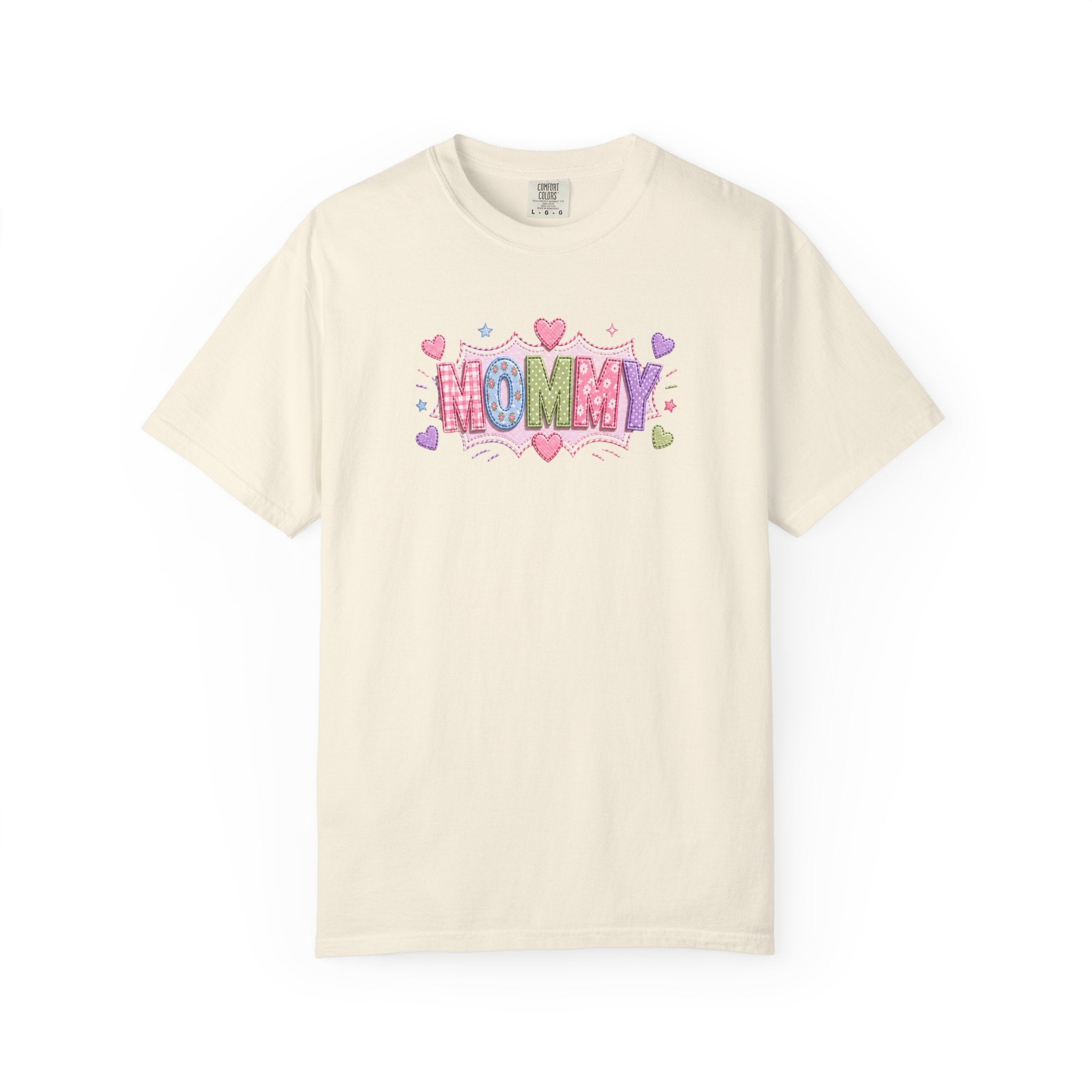Mommy Hearts T‑Shirt — Cute Pastel 'MOMMY' Graphic Tee for Mother's Day & New Moms