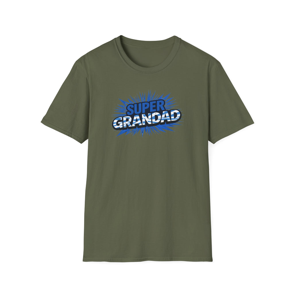 Super Grandad Scotland Flag/Scottish themed T-Shirt — Retro Comic Gift for Grandpa, Father’s Day & Birthday
