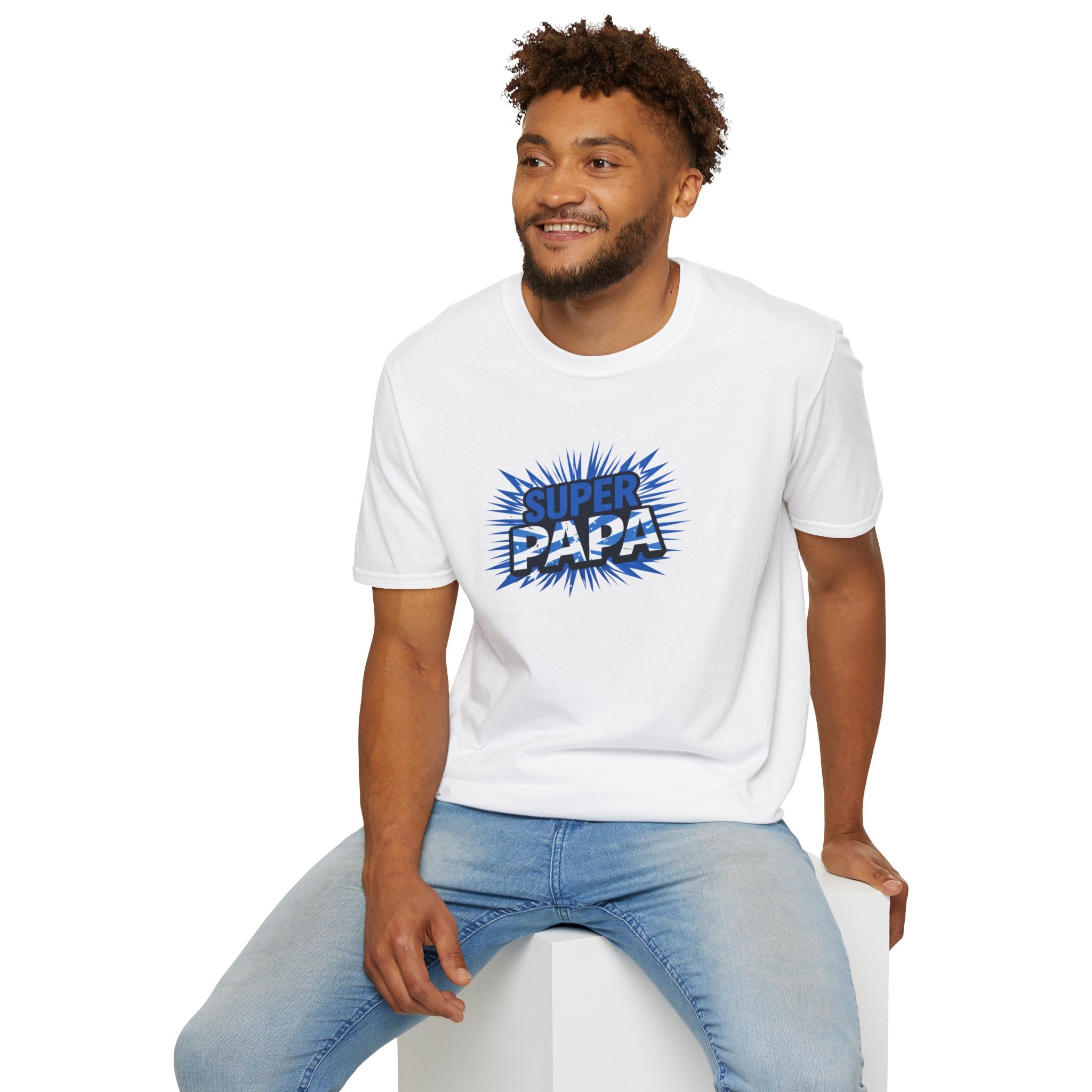 Super Papa Scotland Flag/Scottish themed T-Shirt – Comic Style Father’s Day Gift