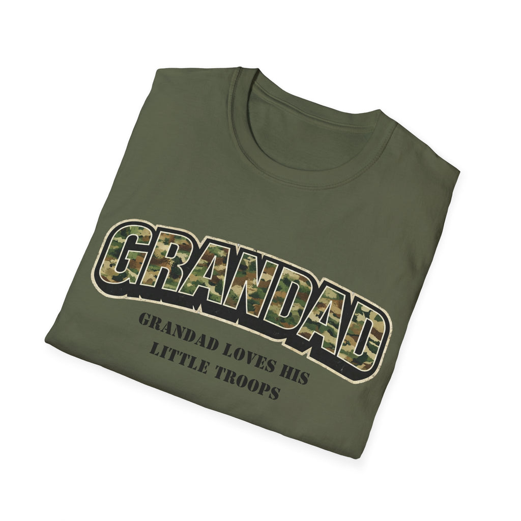 Grandad Camo T-Shirt — "Grandad Loves His Little Troops" Patriotic Grandpa Gift